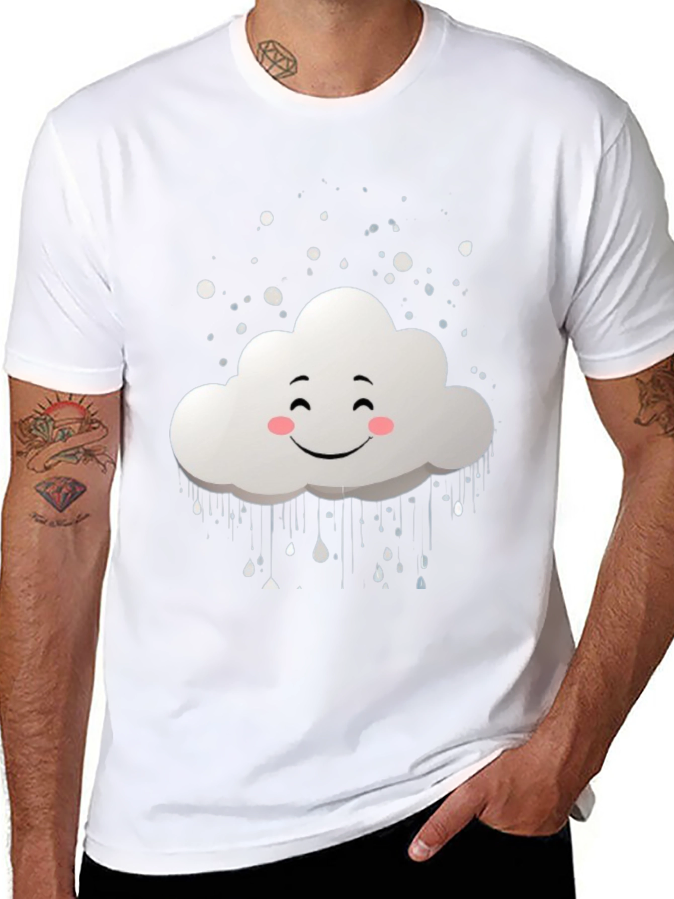 Smiling Cloud Graphic Black T-Shirt