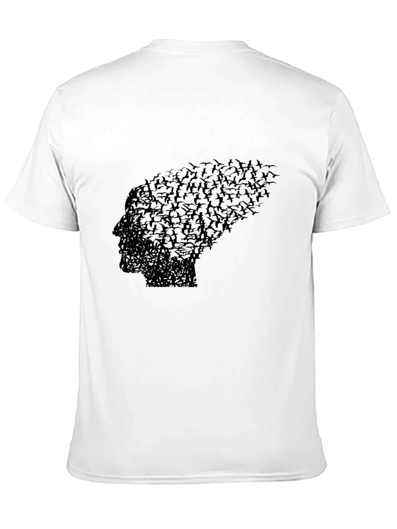 Abstract Bird Profile Black T-Shirt