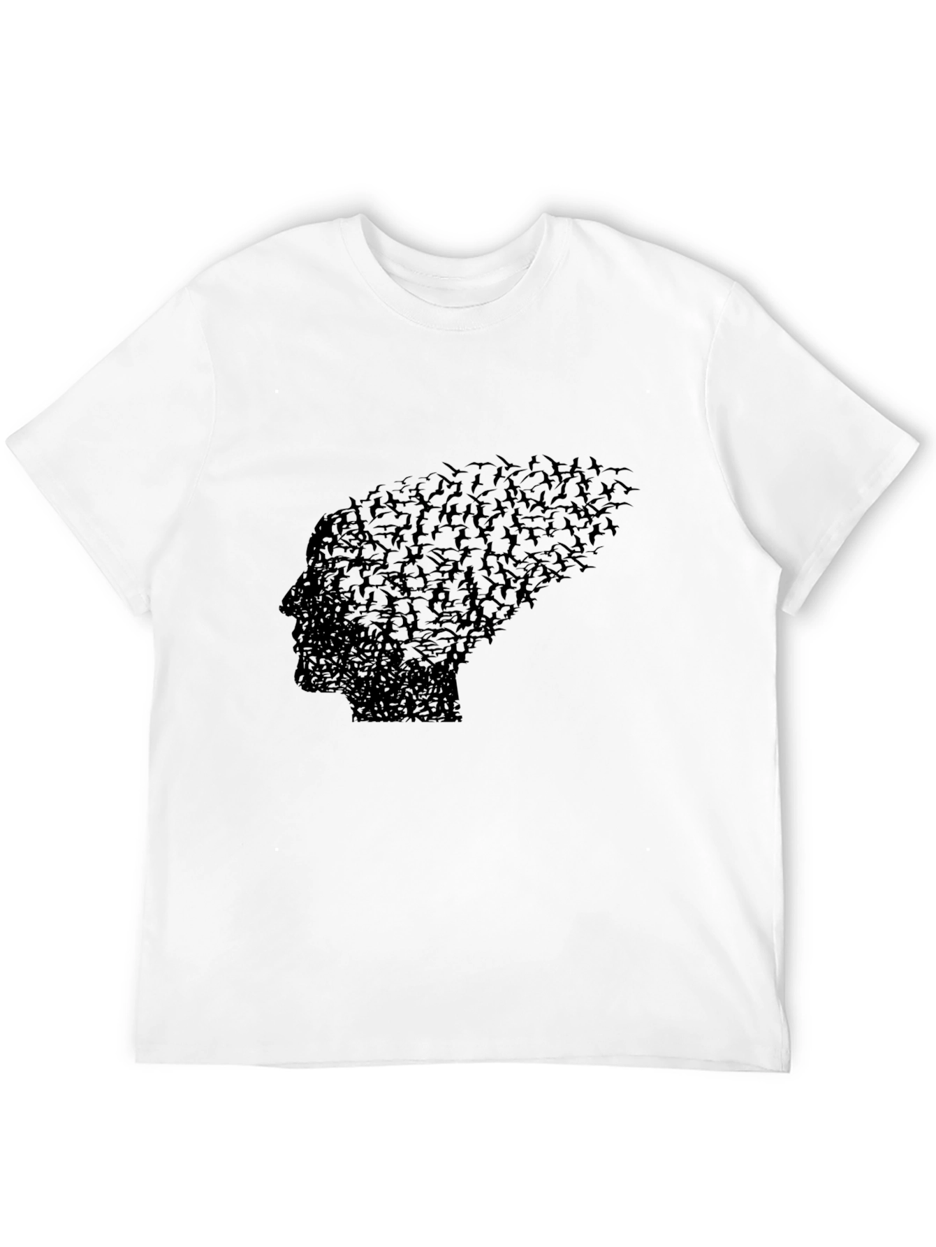 Abstract Bird Profile Black T-Shirt