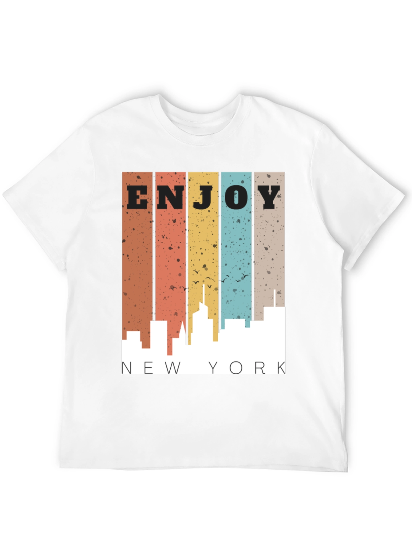 Retro Enjoy New York City Skyline Mens T-Shirt