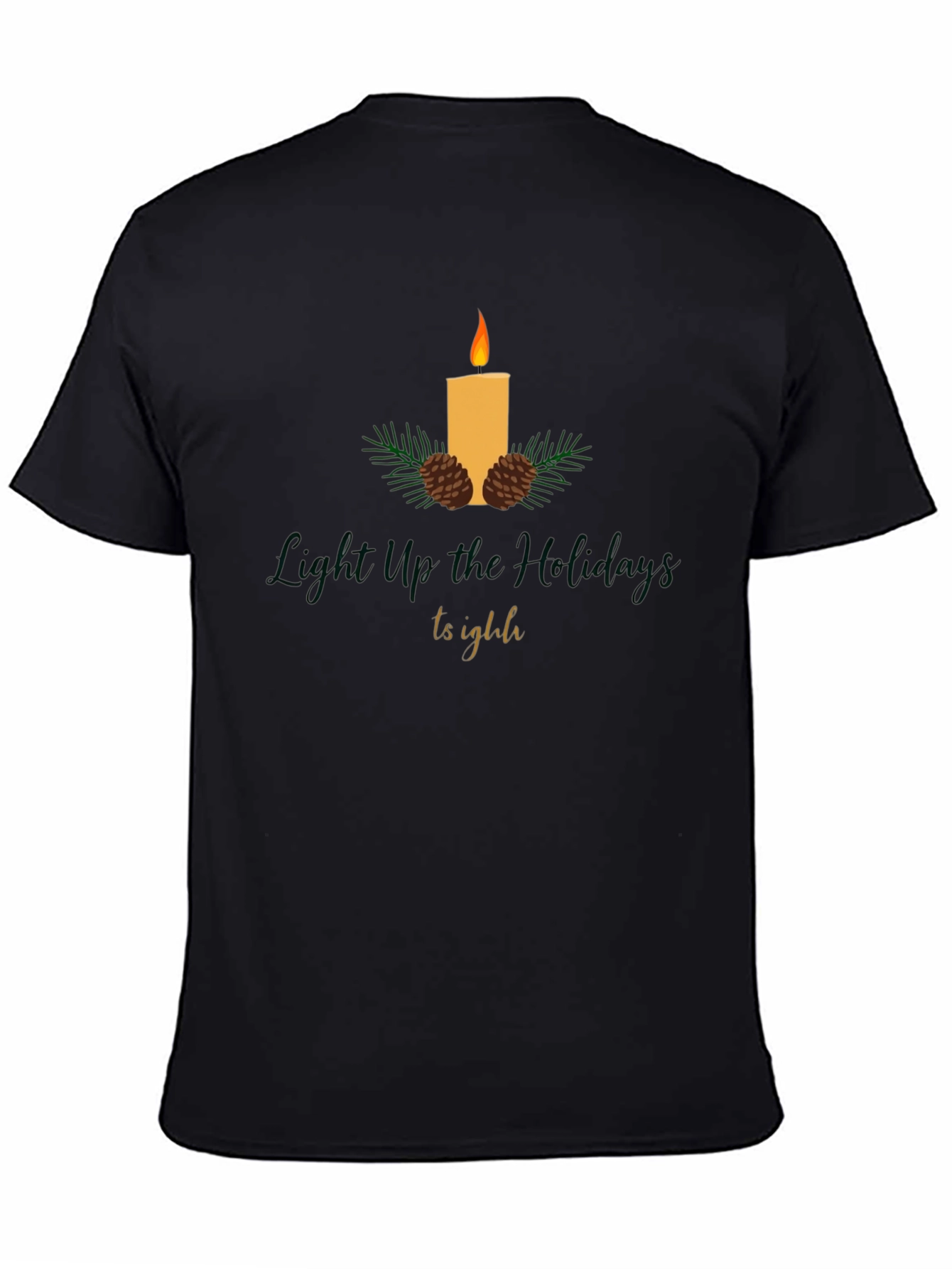 Festive Holiday Candle T-Shirt - Light Up The Holidays