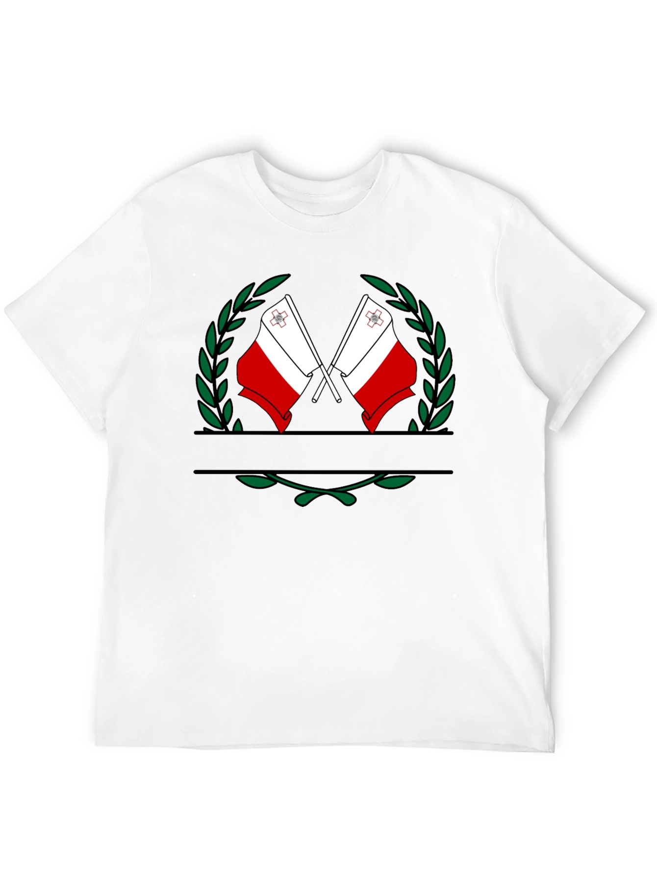 Maltese Flag T-Shirt - Black Cotton Tee