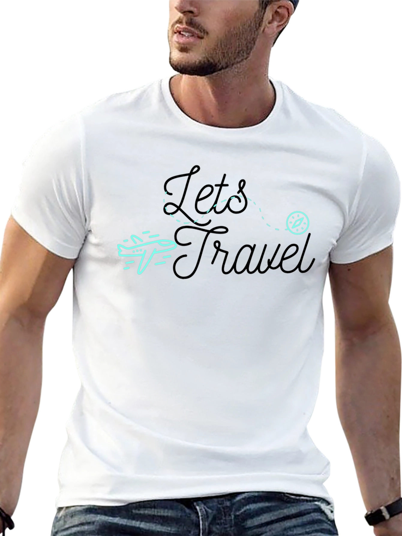 Lets Travel Graphic Tee - Black