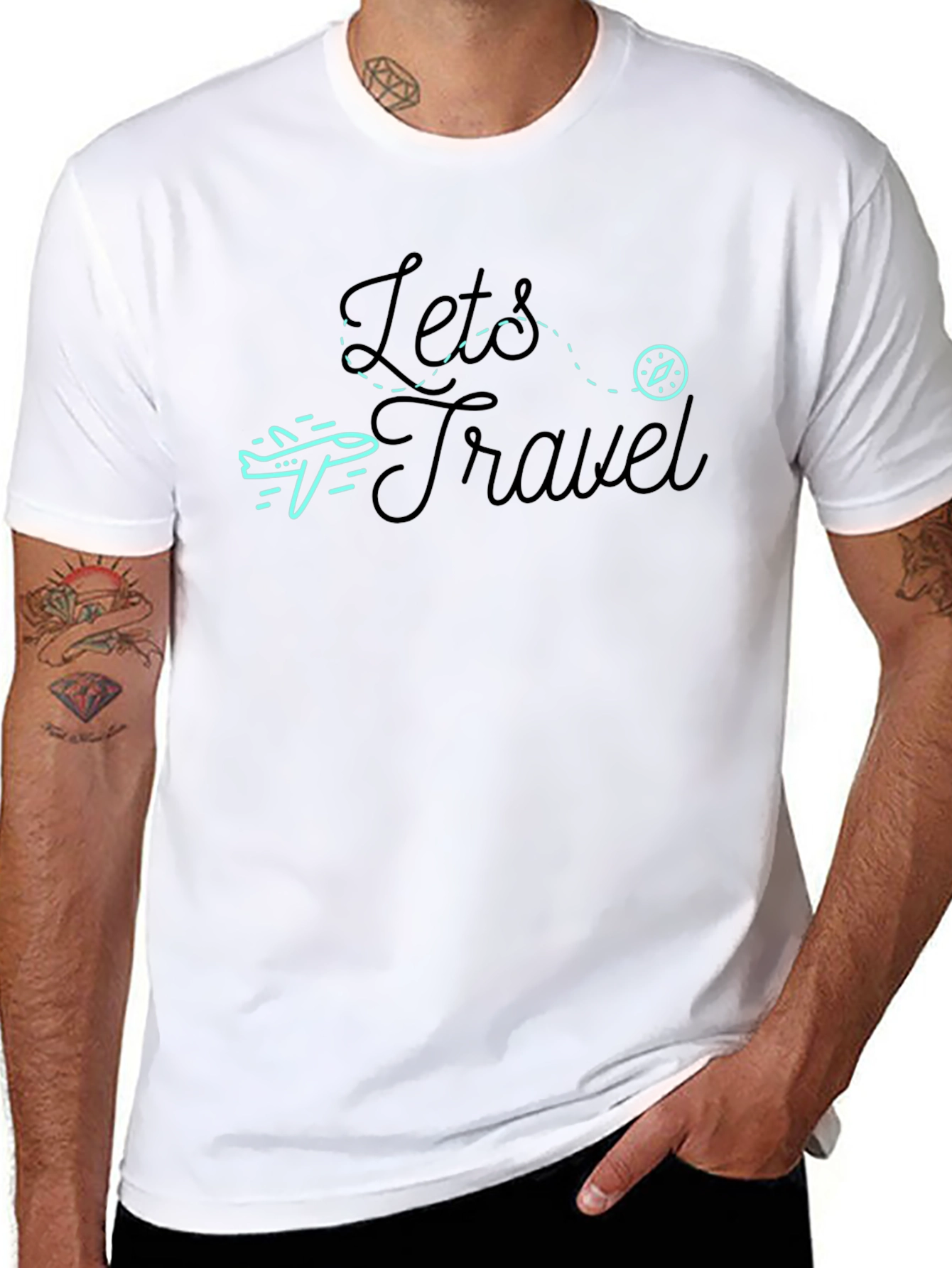 Lets Travel Graphic Tee - Black