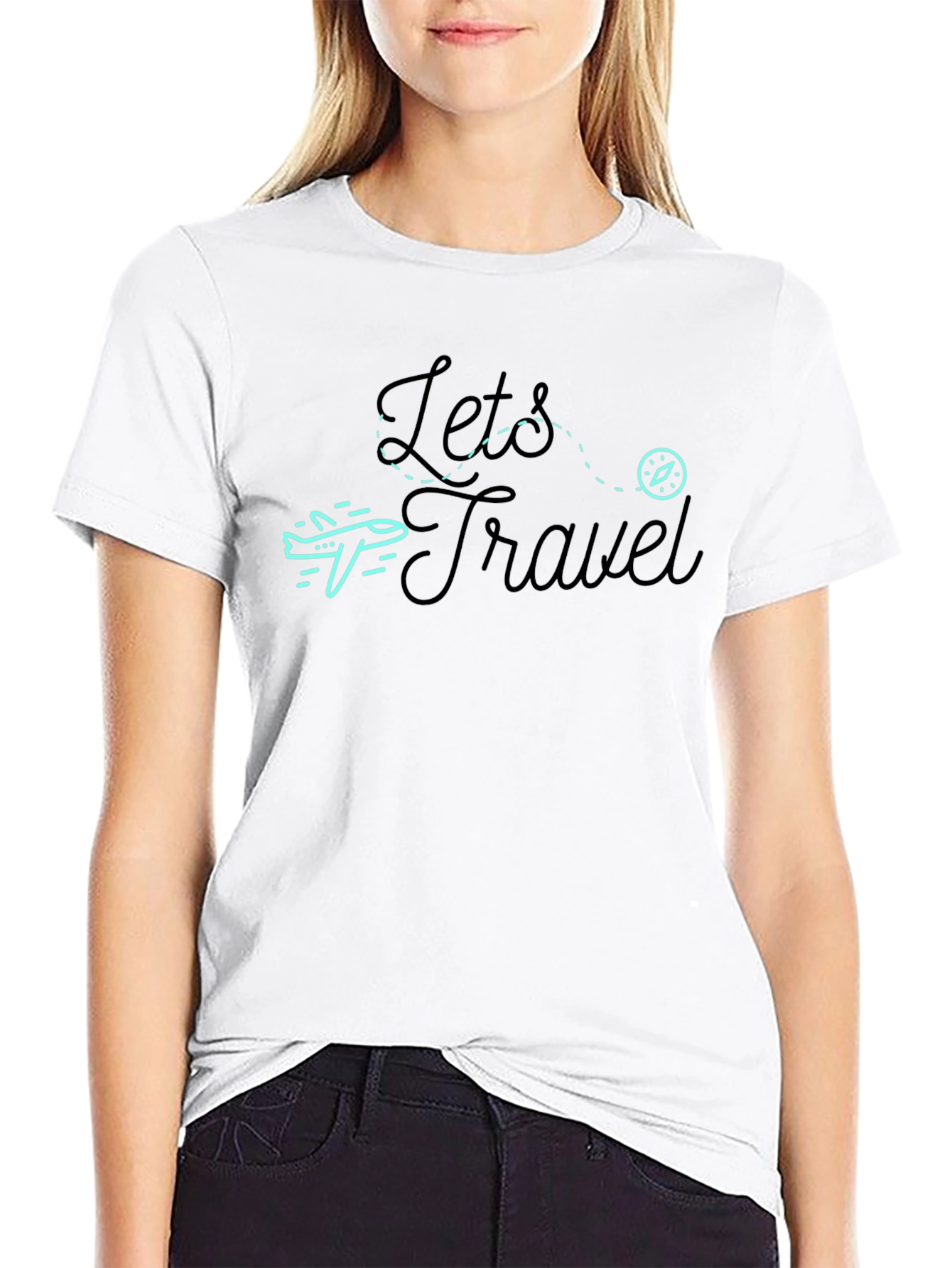 Lets Travel Graphic Tee - Black