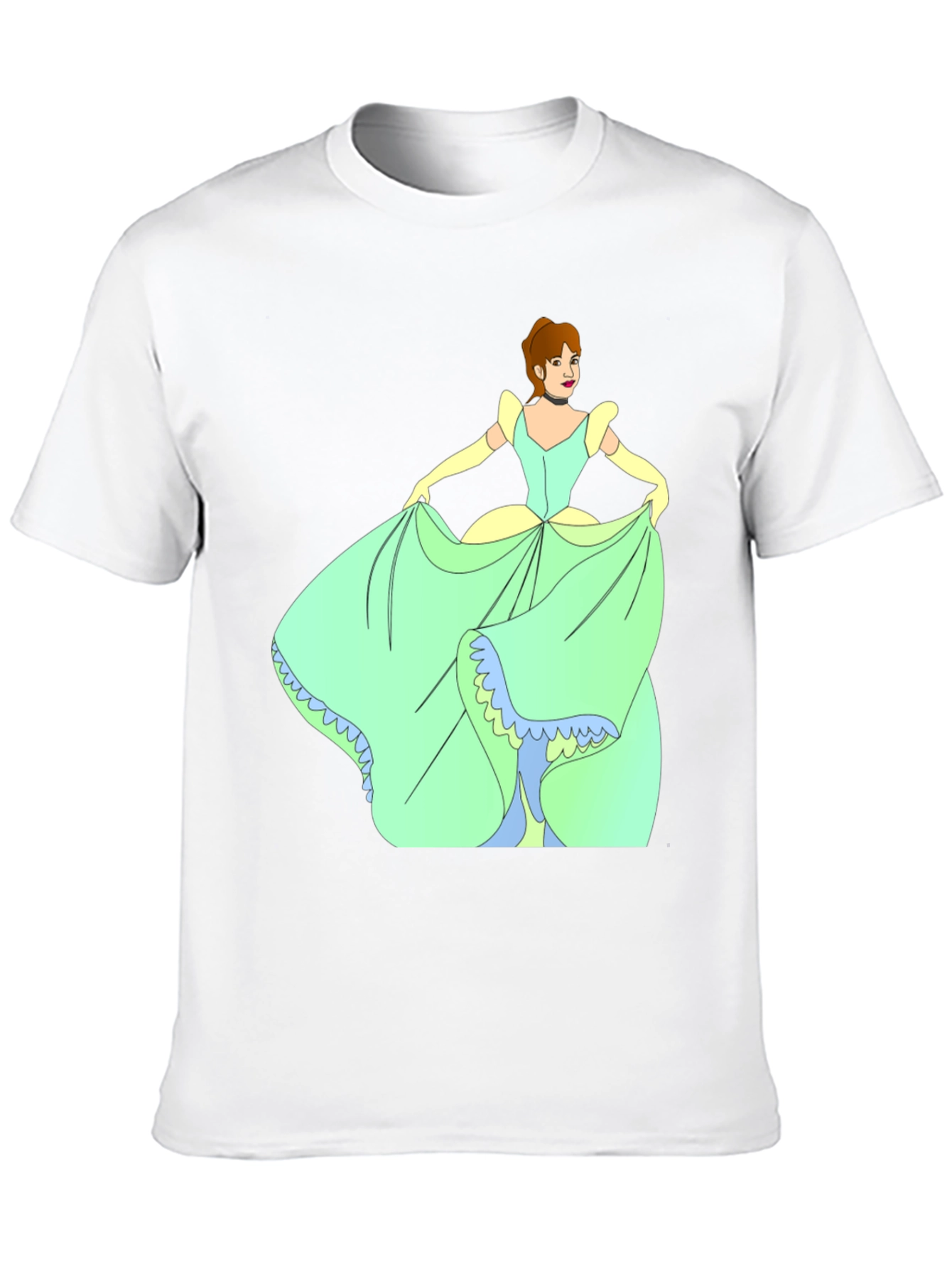 Cinderella Black T-Shirt Cartoon Graphic Tee