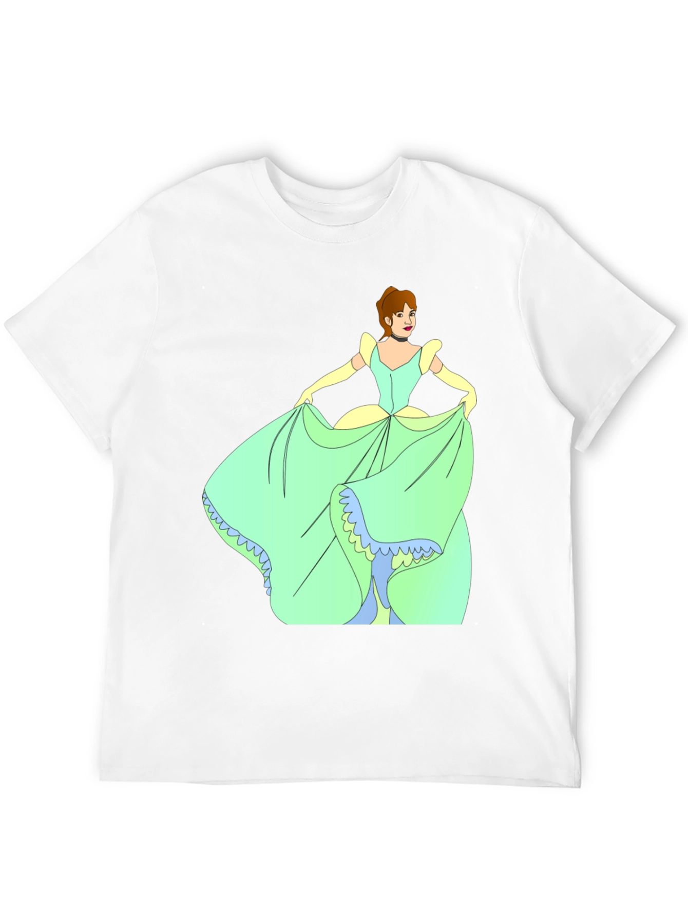 Cinderella Black T-Shirt Cartoon Graphic Tee