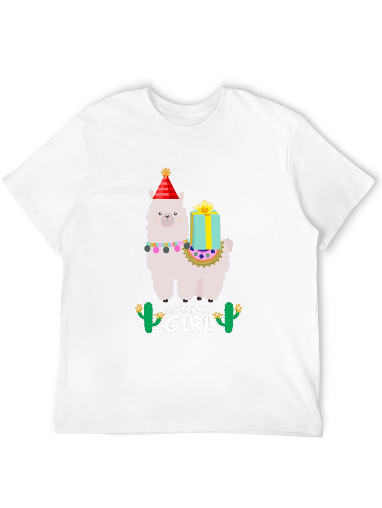 Birthday Girl Llama T-Shirt - Festive Celebration