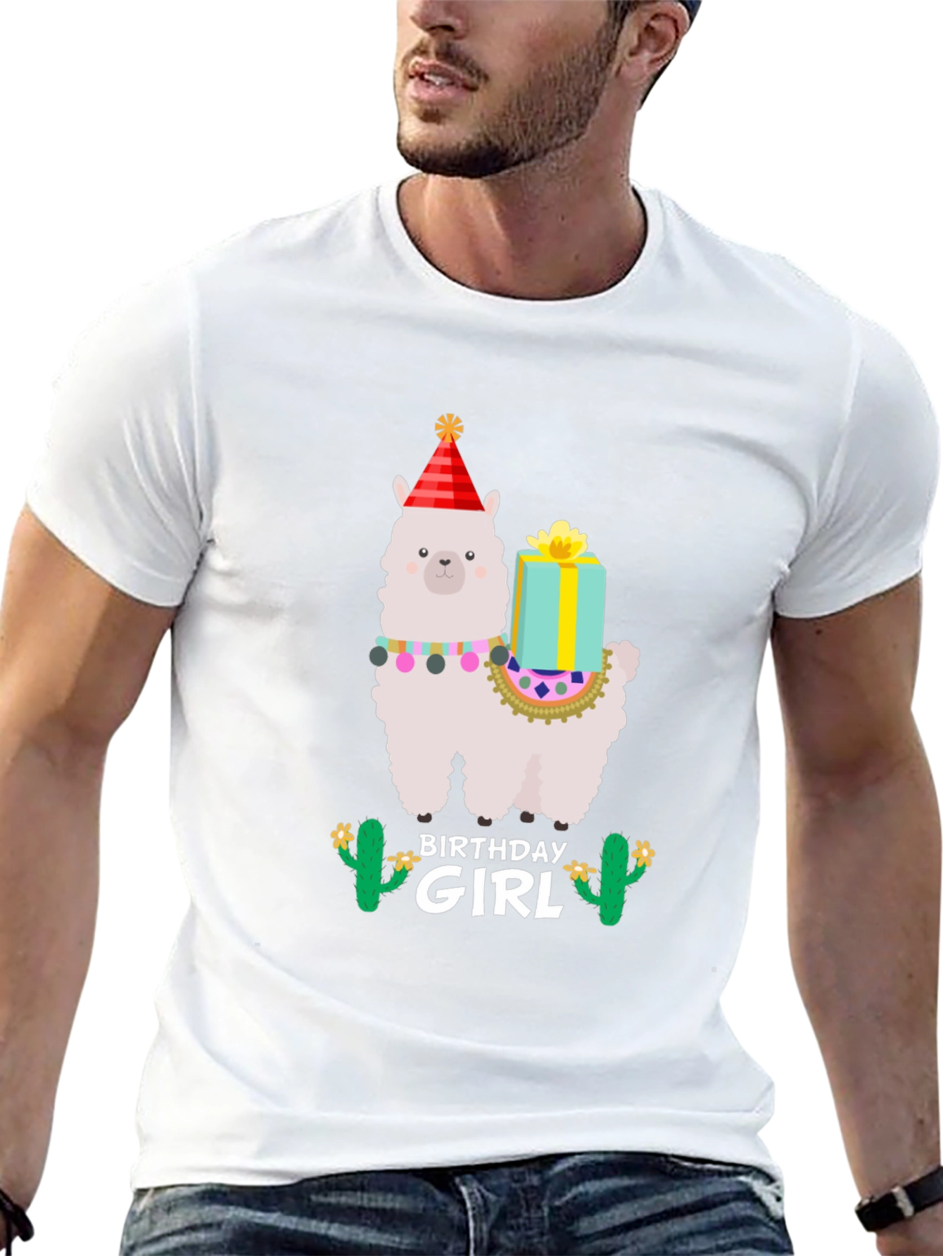 Birthday Girl Llama T-Shirt - Festive Celebration