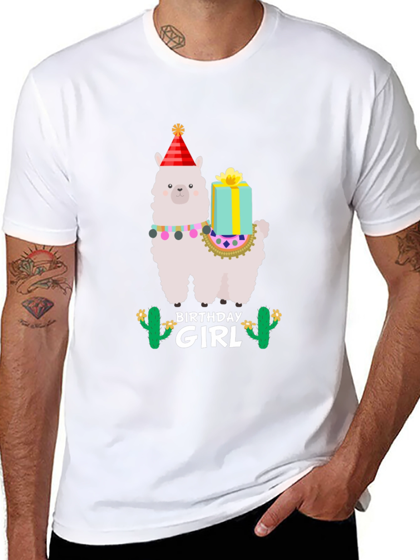 Birthday Girl Llama T-Shirt - Festive Celebration