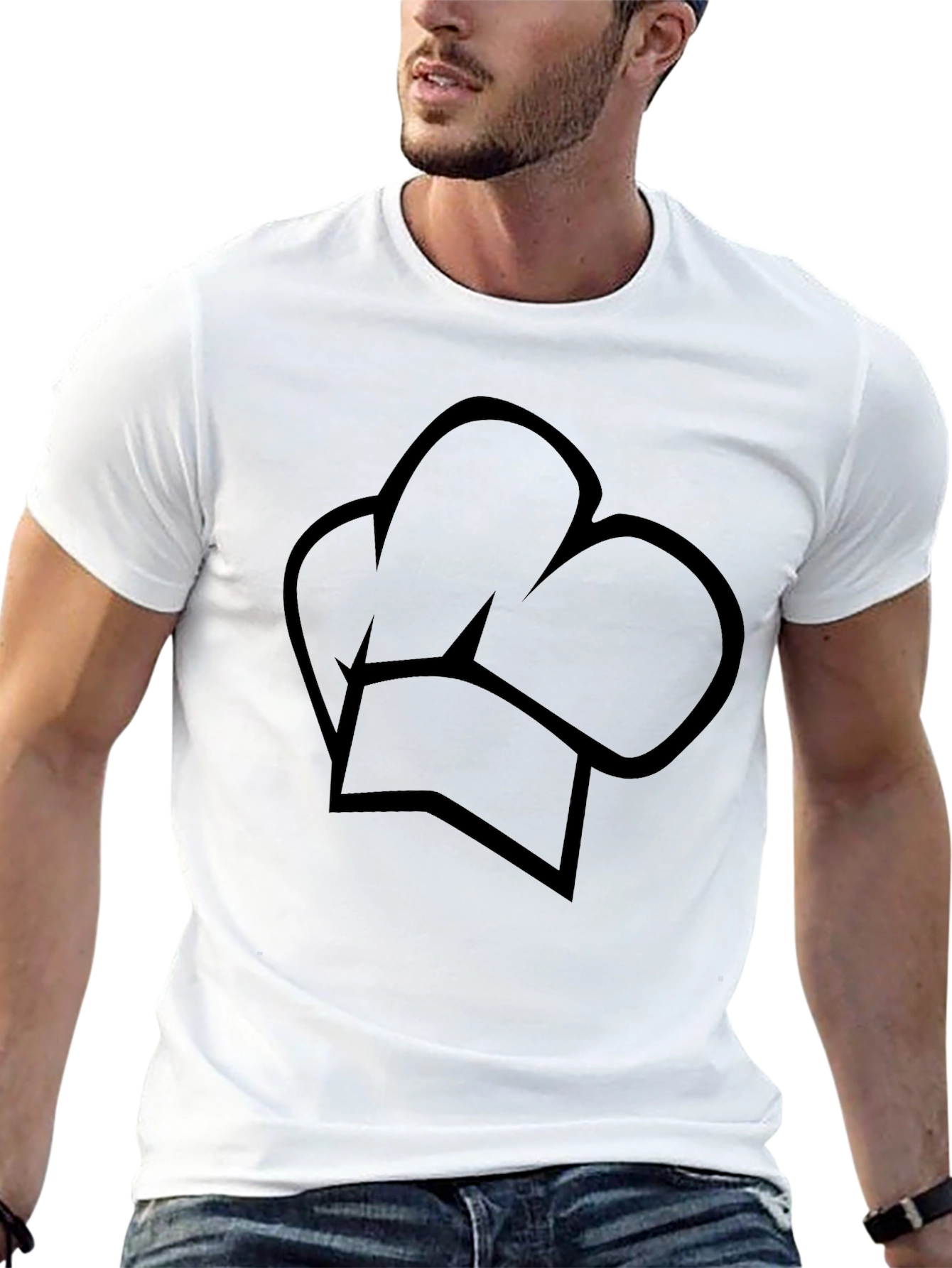 Chef Hat Graphic T-Shirt - Stylish Black Tee