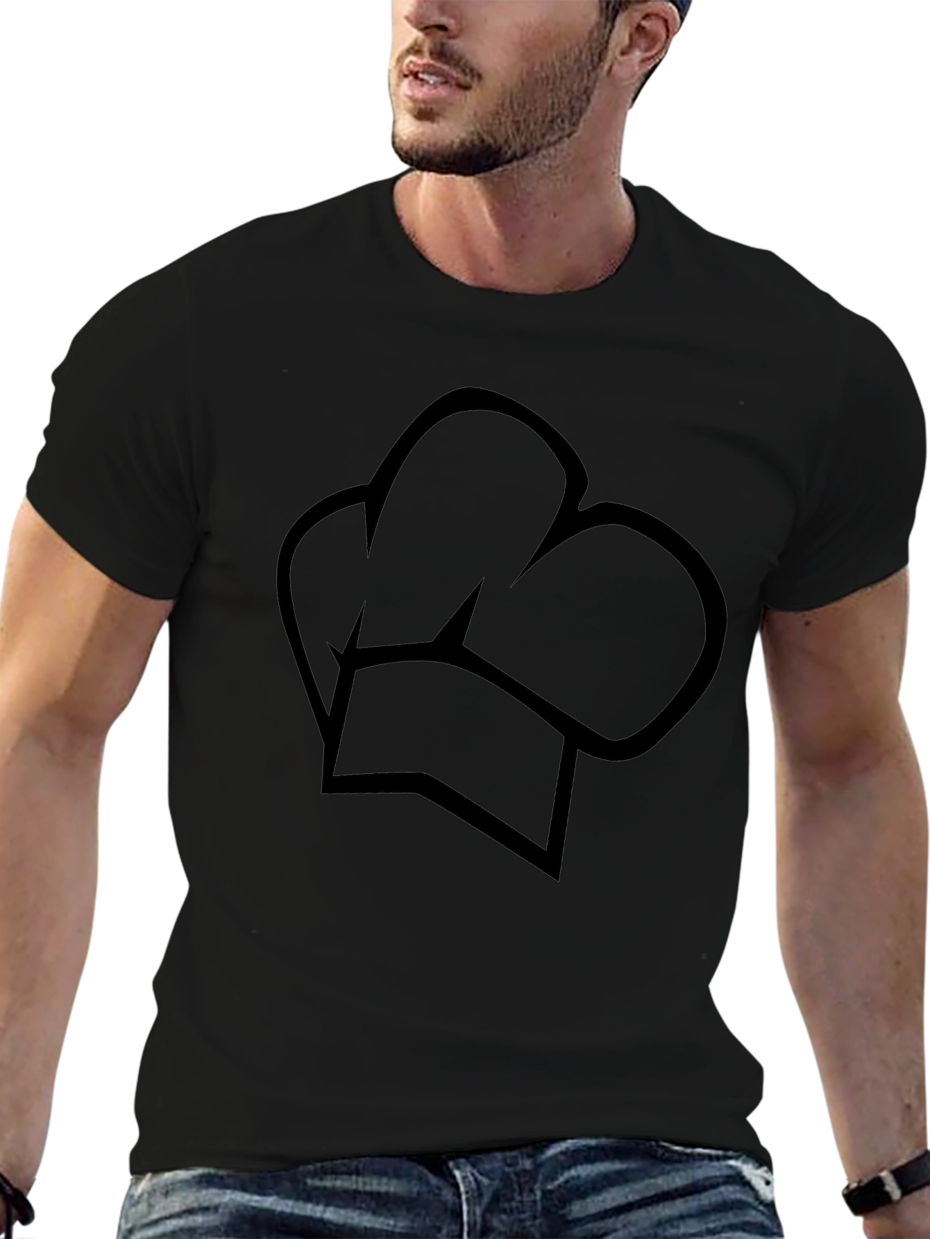 Chef Hat Graphic T-Shirt - Stylish Black Tee