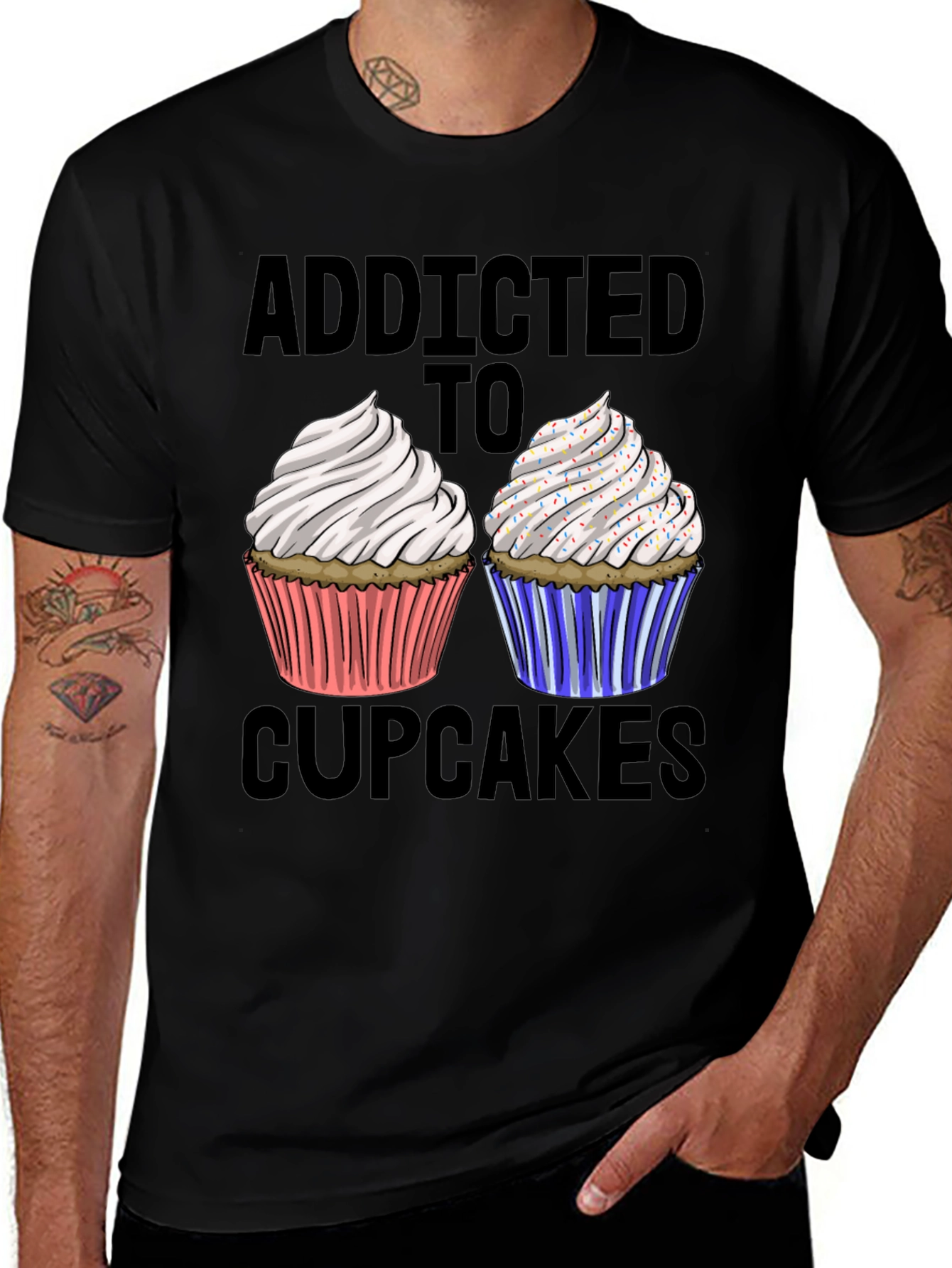 Addicted to Cupcakes Graphic T-Shirt