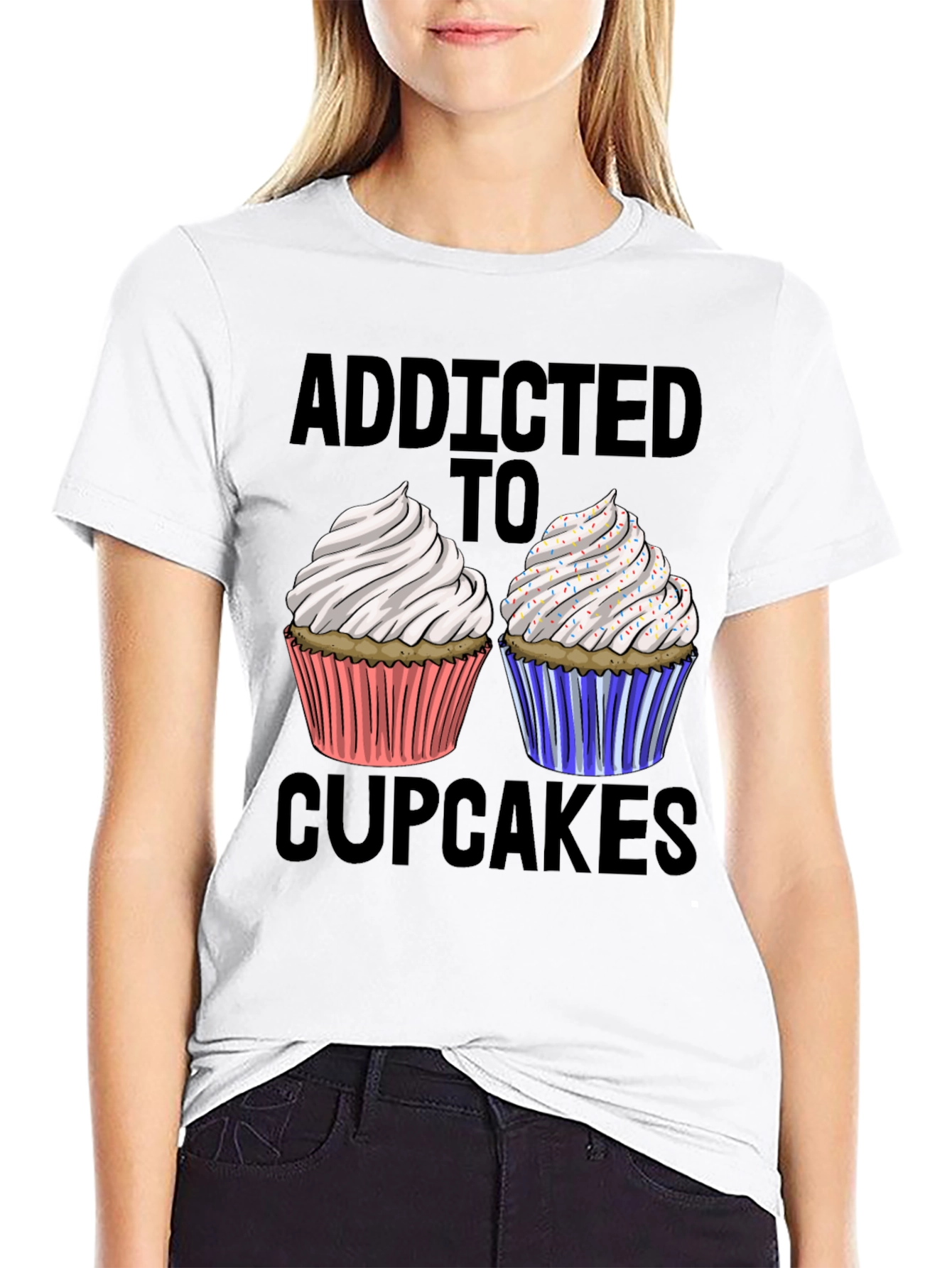 Addicted to Cupcakes Graphic T-Shirt