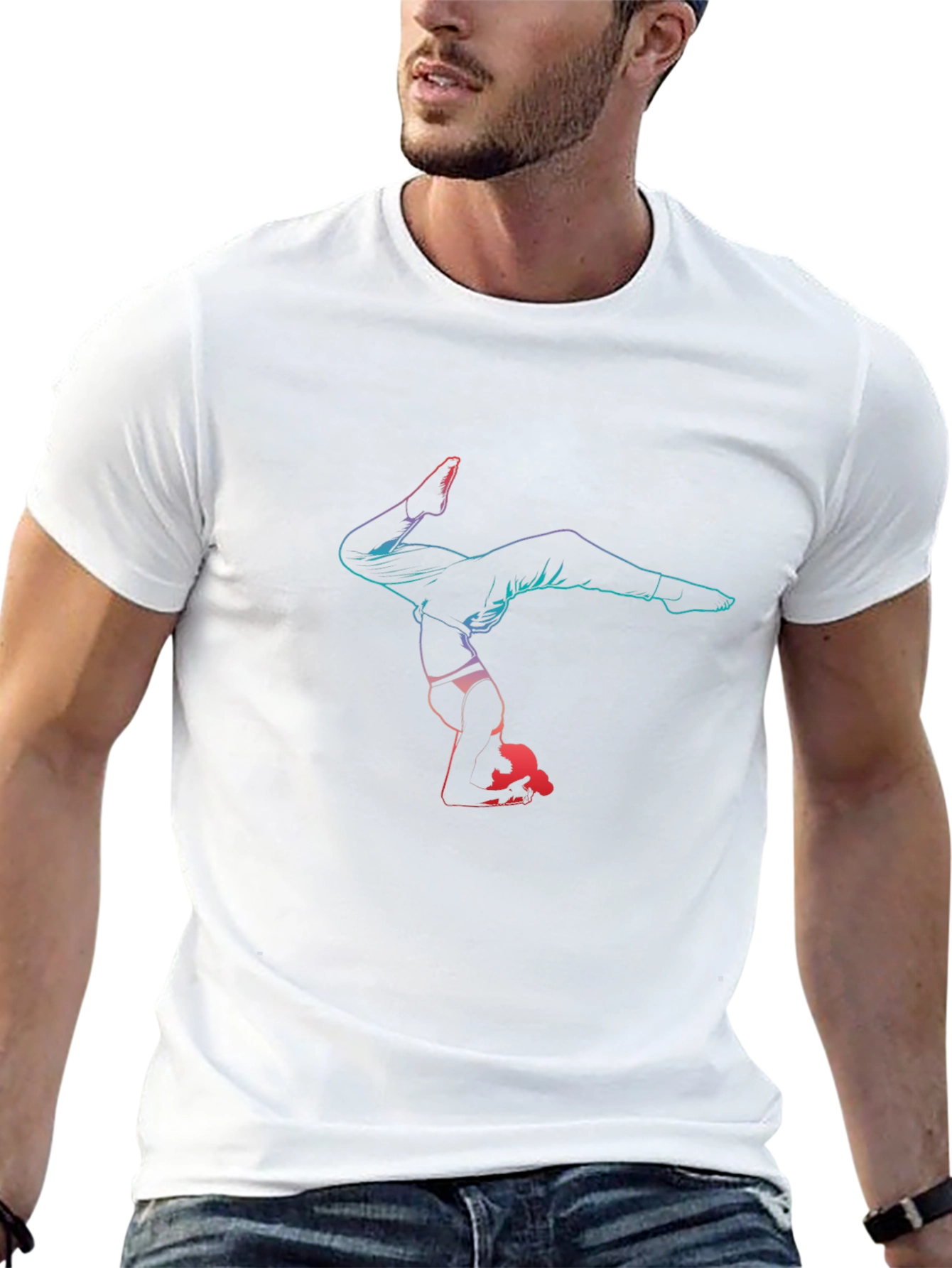 Gymnast Graphic Tee - Black Cotton Blend