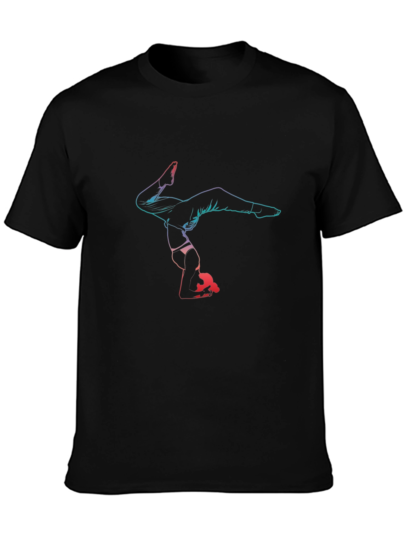 Gymnast Graphic Tee - Black Cotton Blend