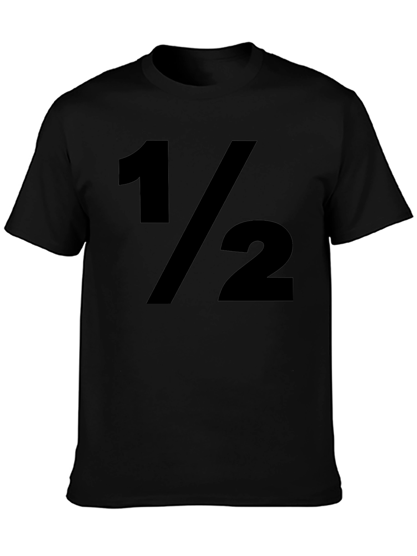 1/2 Fraction Graphic Print Black T-Shirt