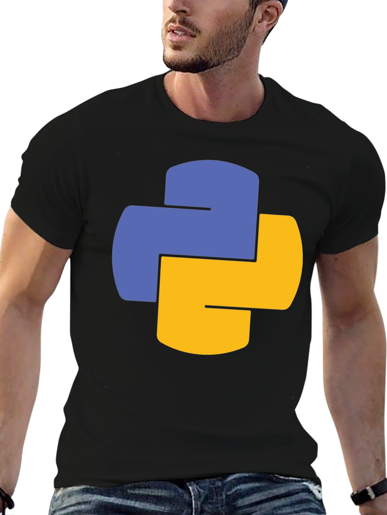 Python Logo Black T-Shirt - Coding Developer Tee