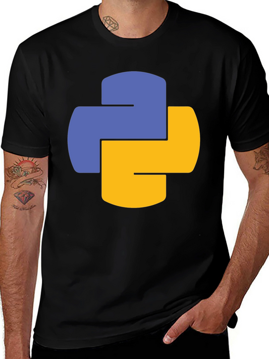 Python Logo Black T-Shirt - Coding Developer Tee