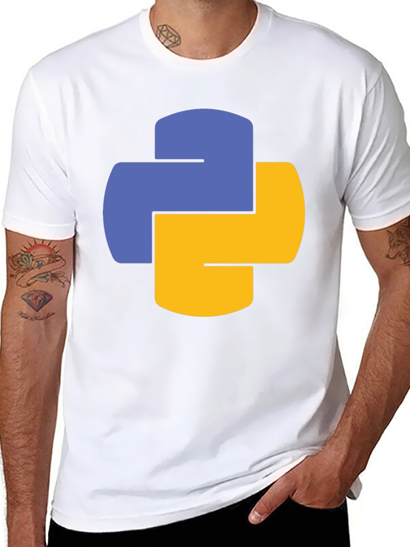 Python Logo Black T-Shirt - Coding Developer Tee