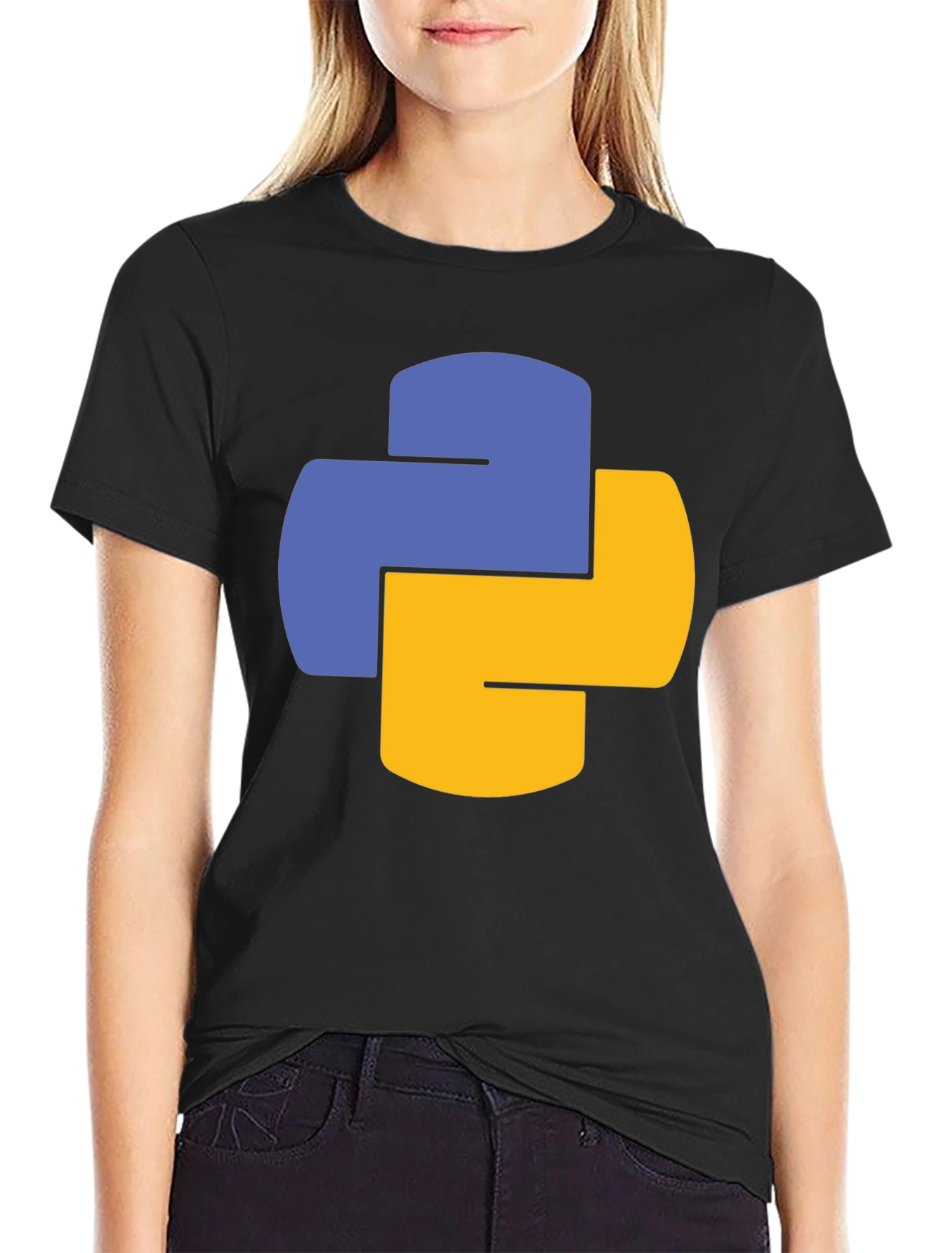 Python Logo Black T-Shirt - Coding Developer Tee