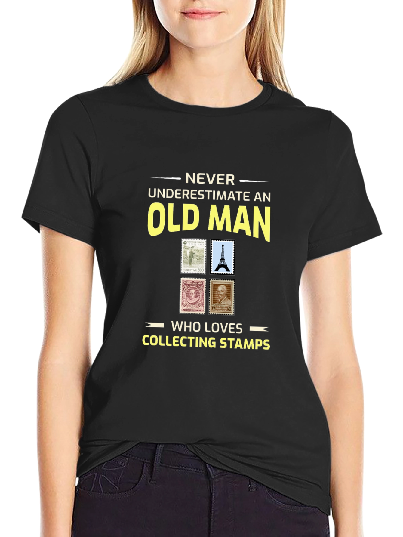 Old Man Stamp Collector T-Shirt