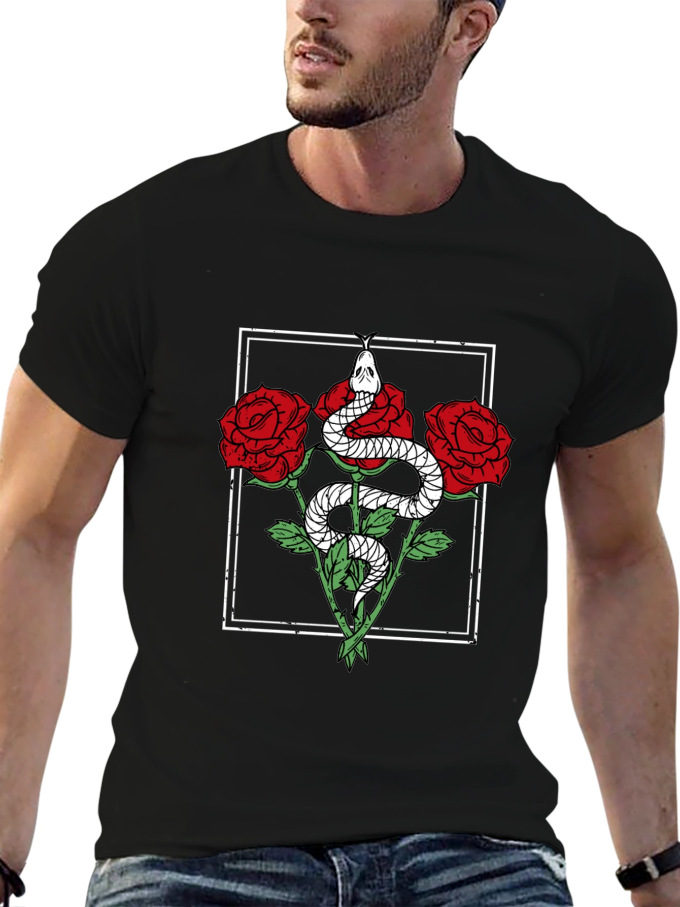 Snake & Roses Graphic Tee