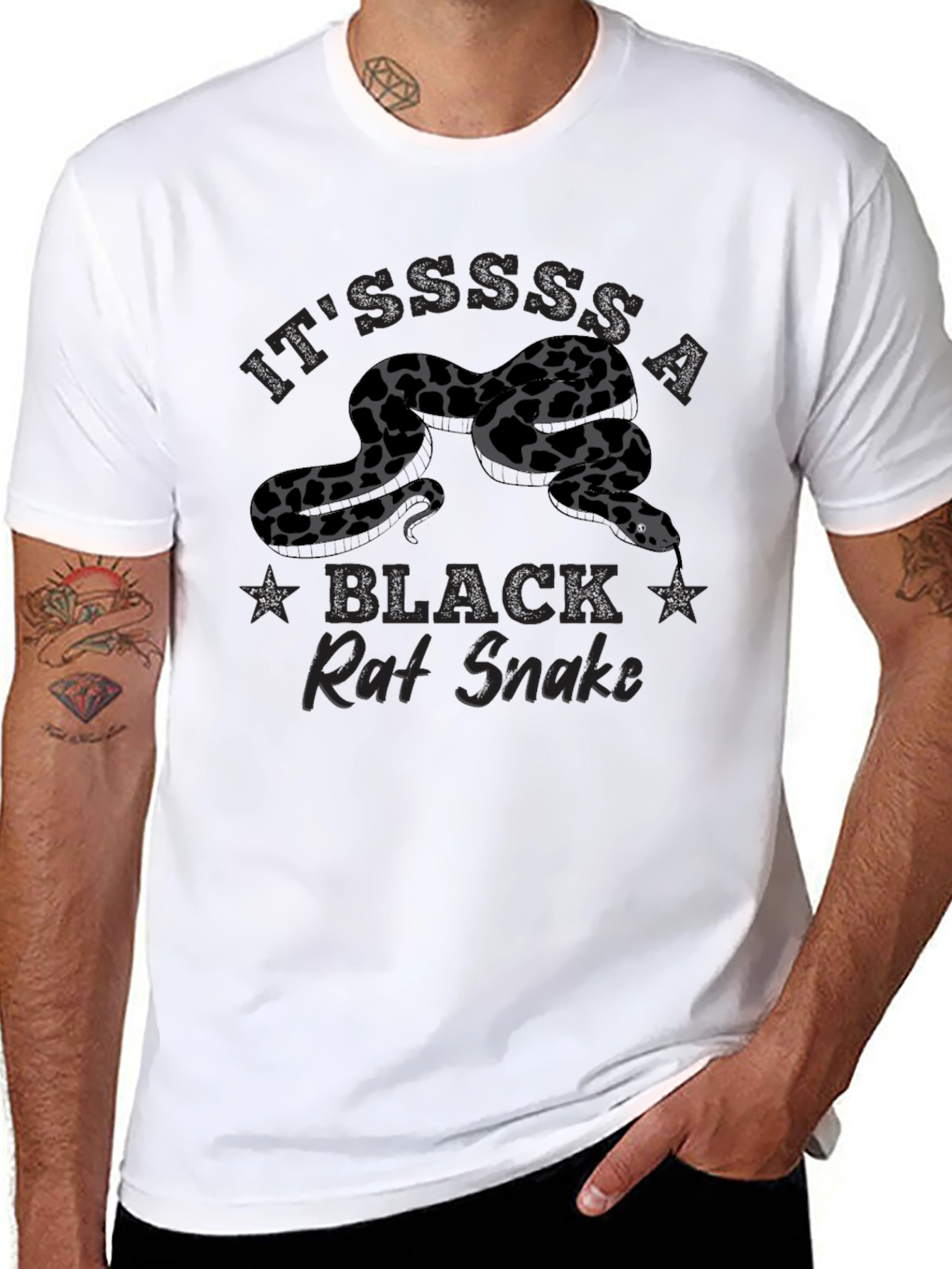 Black Rat Snake Graphic T-Shirt