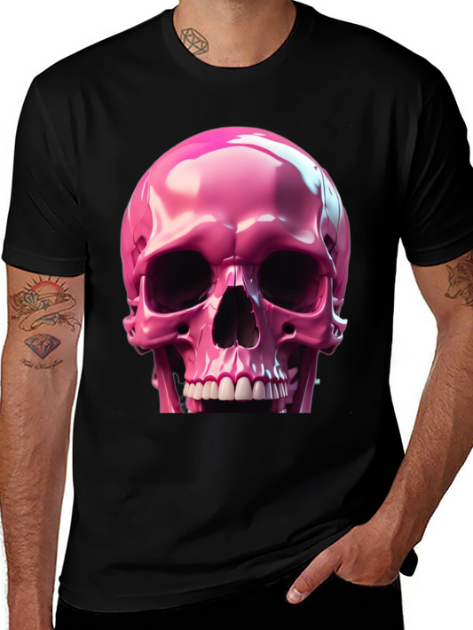 Pink Skull Graphic T-Shirt