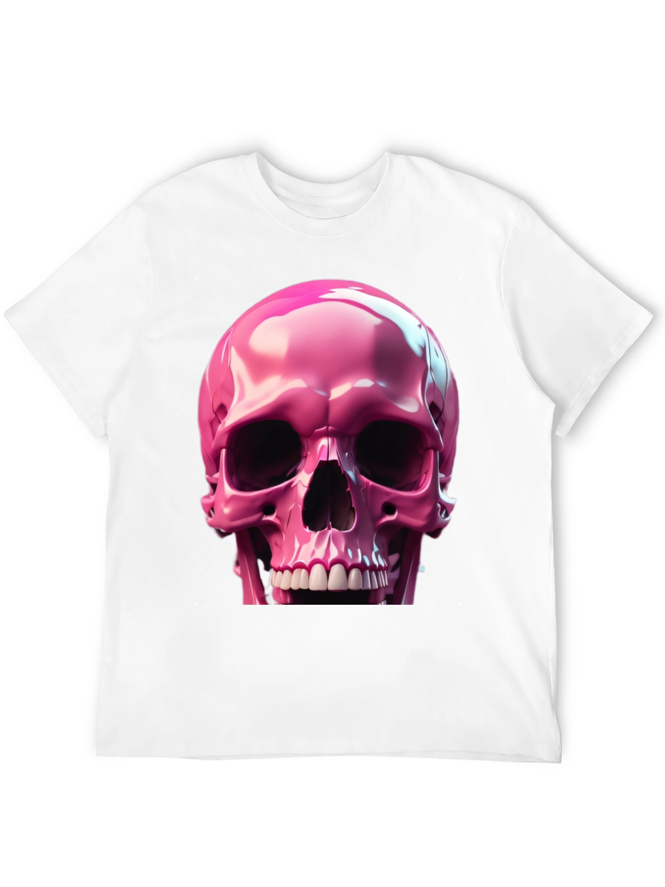 Pink Skull Graphic T-Shirt