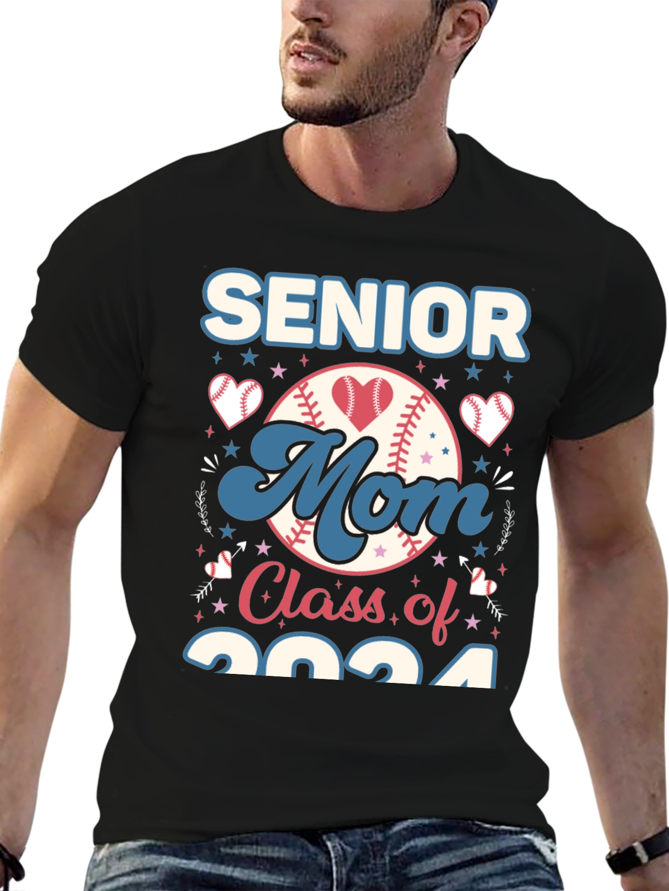 Senior Mom Baseball Class of 2024 T-Shirt