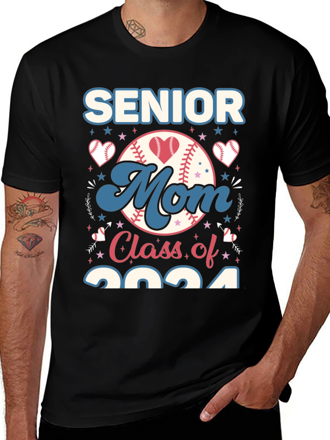 Senior Mom Baseball Class of 2024 T-Shirt