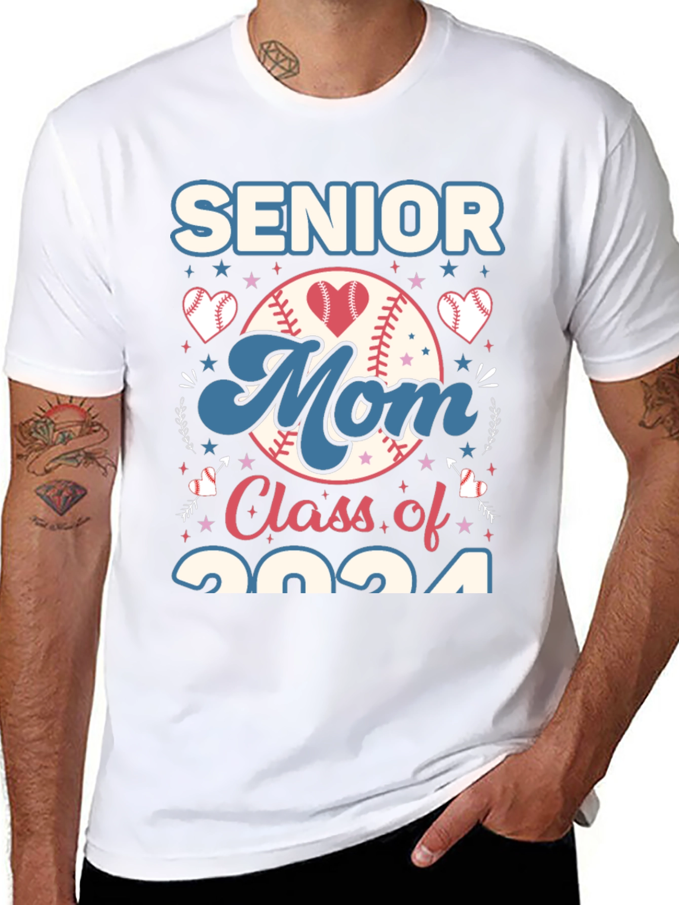 Senior Mom Baseball Class of 2024 T-Shirt