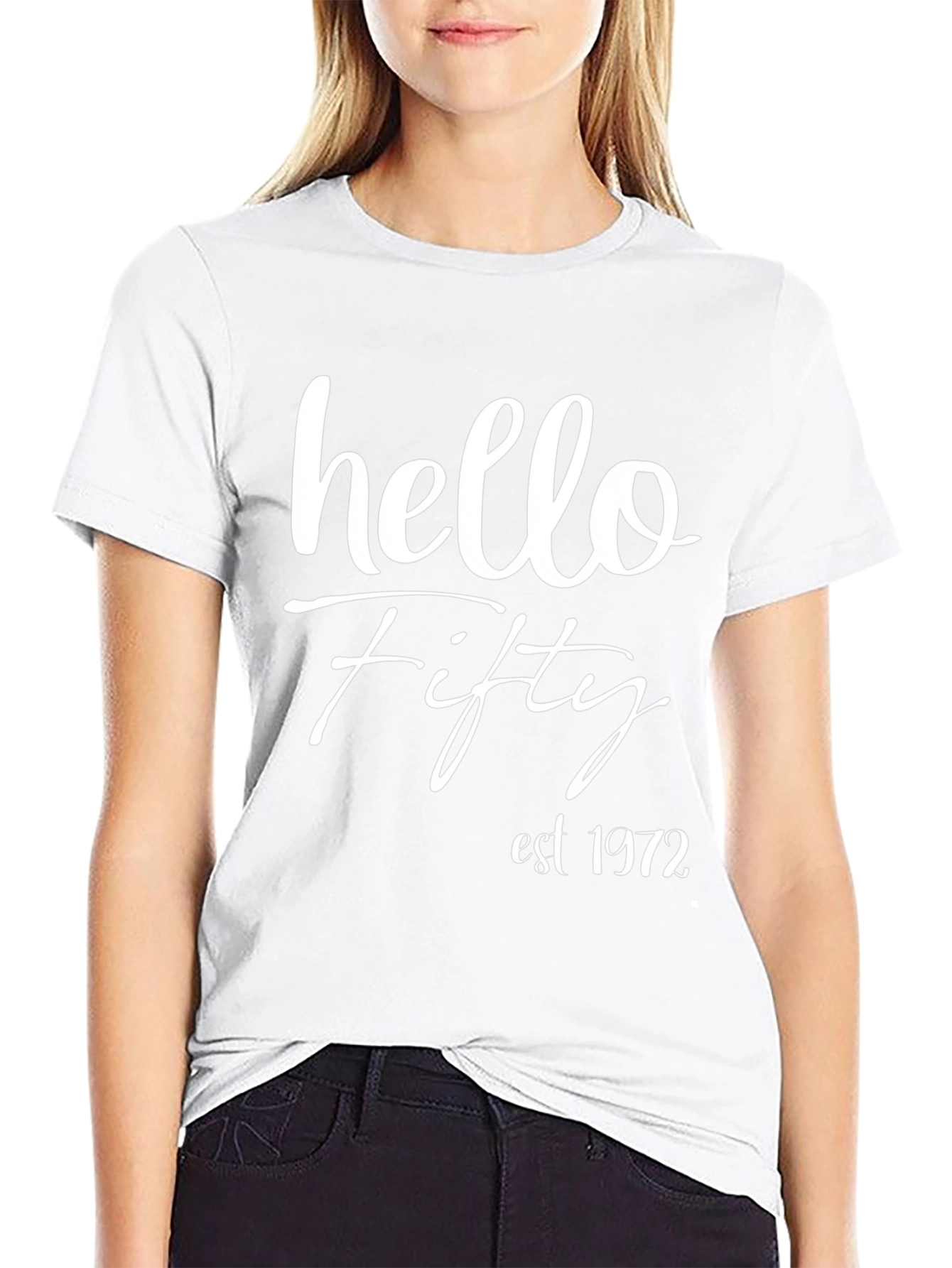 Hello Fifty Est. 1972 Black T-Shirt
