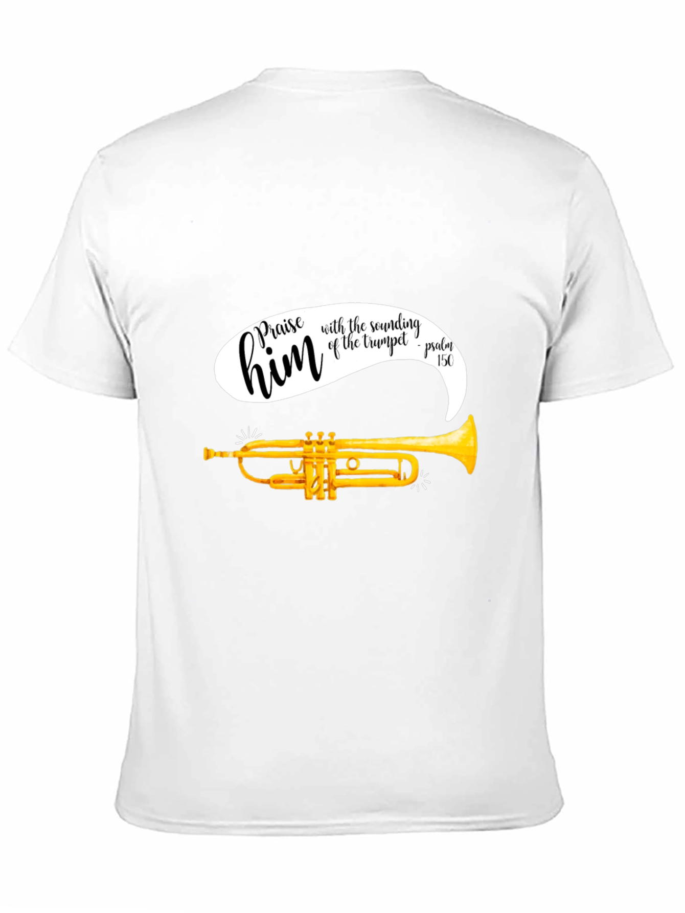 Praise Him Trumpet T-Shirt - Religious Music Tee
