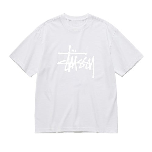 Stussy Basic Logo T-Shirt | 100% Cotton | Black & Tonal White