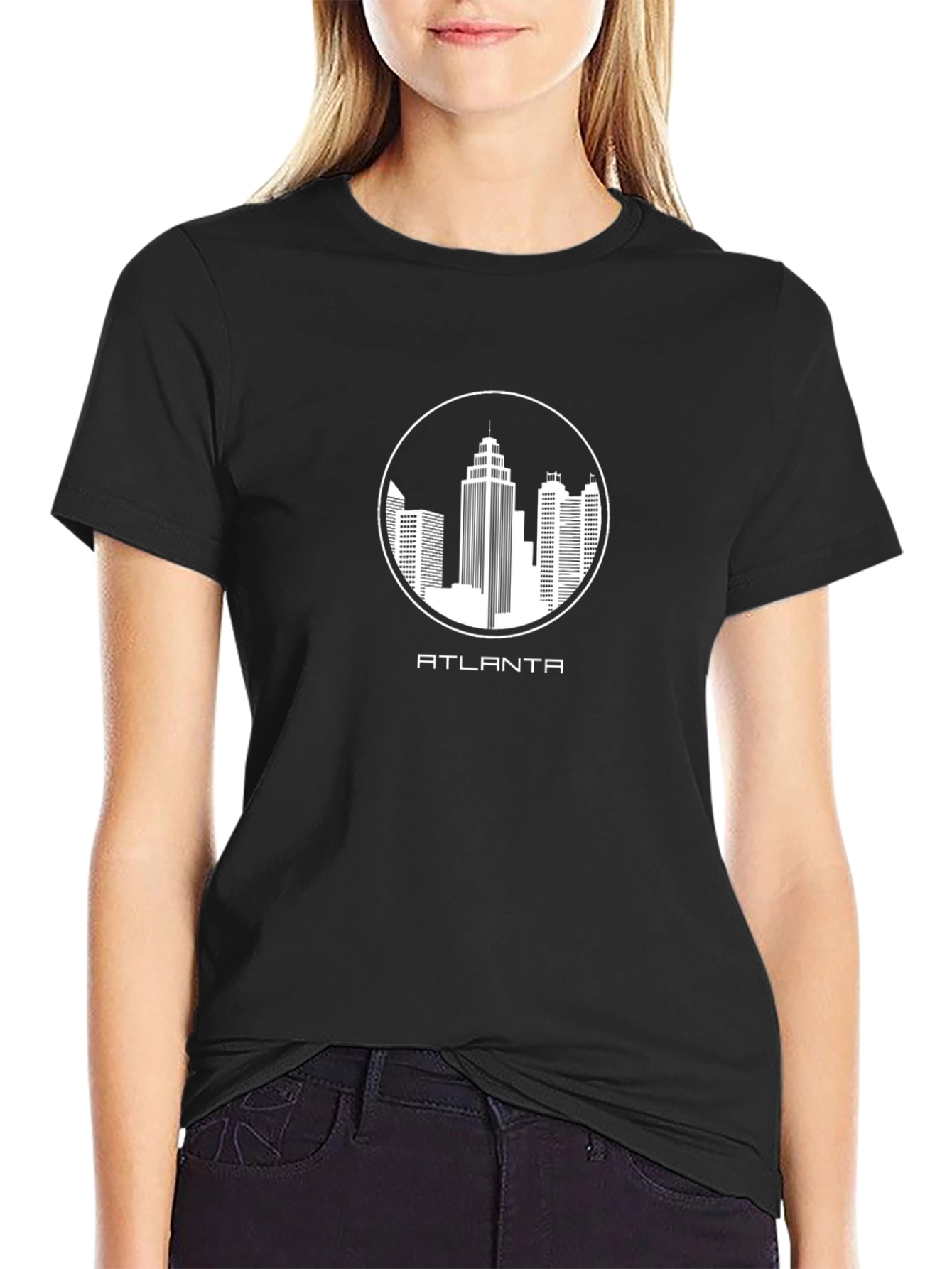 Atlanta Skyline Graphic T-Shirt - Black