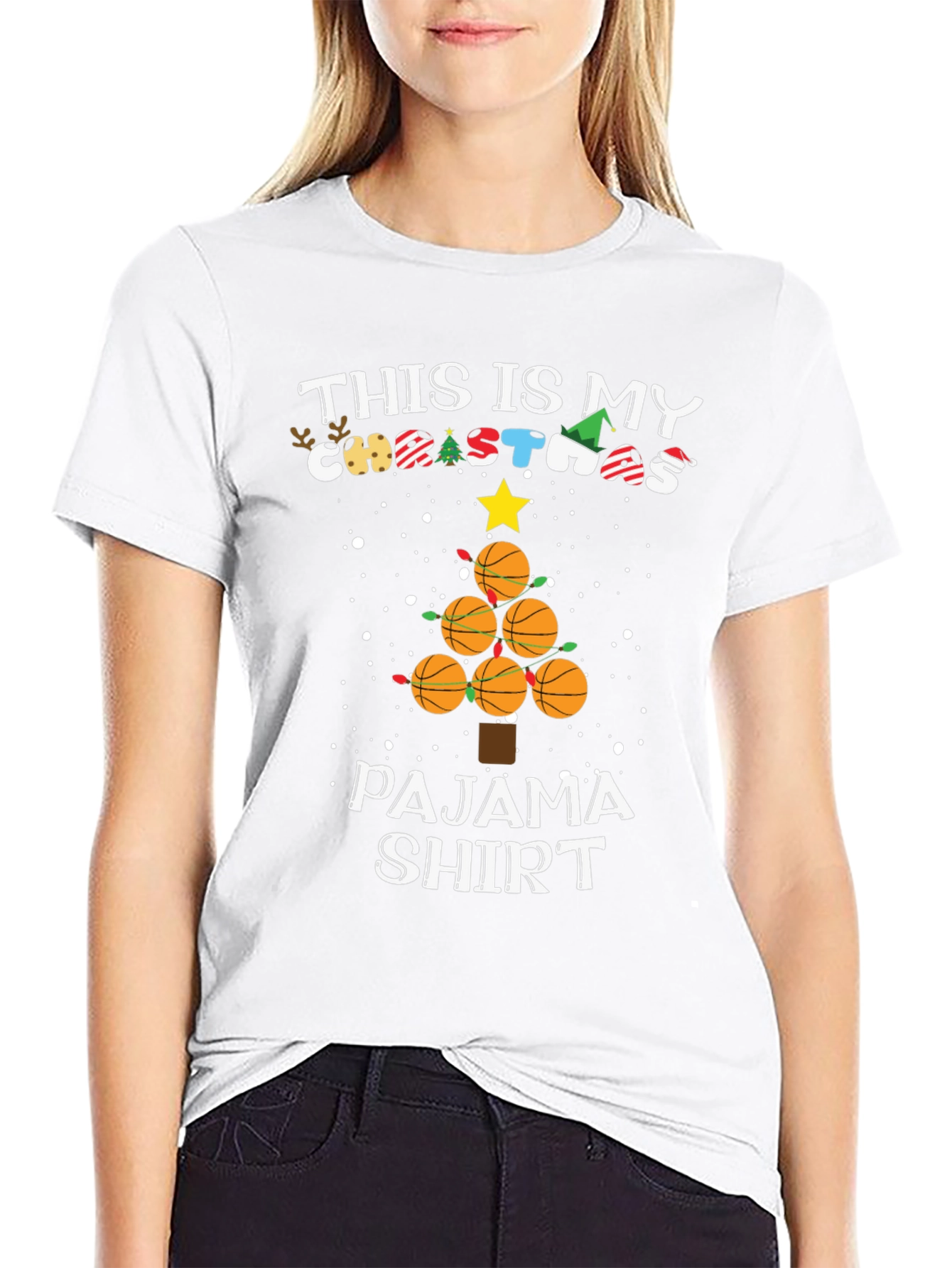 Basketball Christmas Pajama Shirt