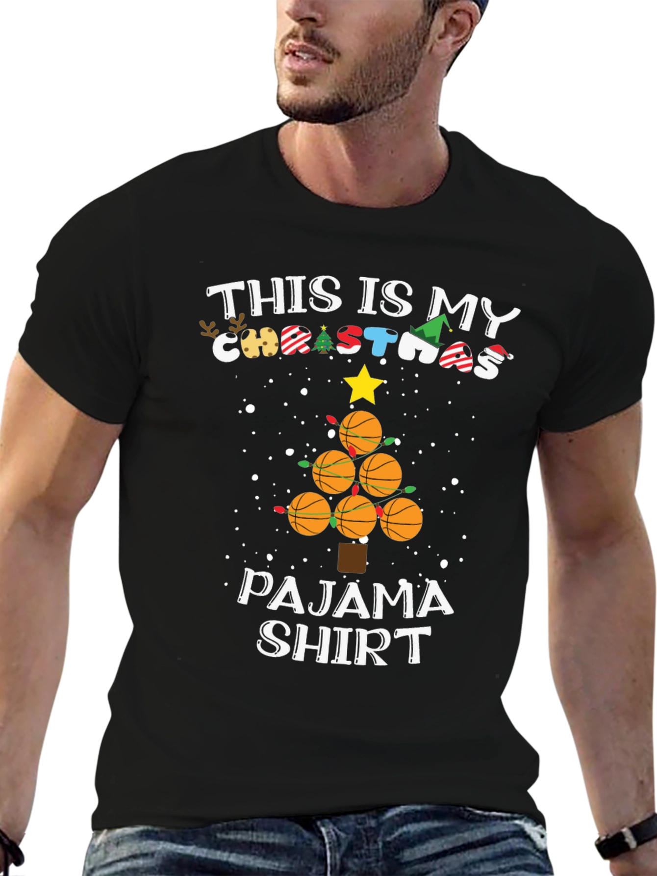 Basketball Christmas Pajama Shirt
