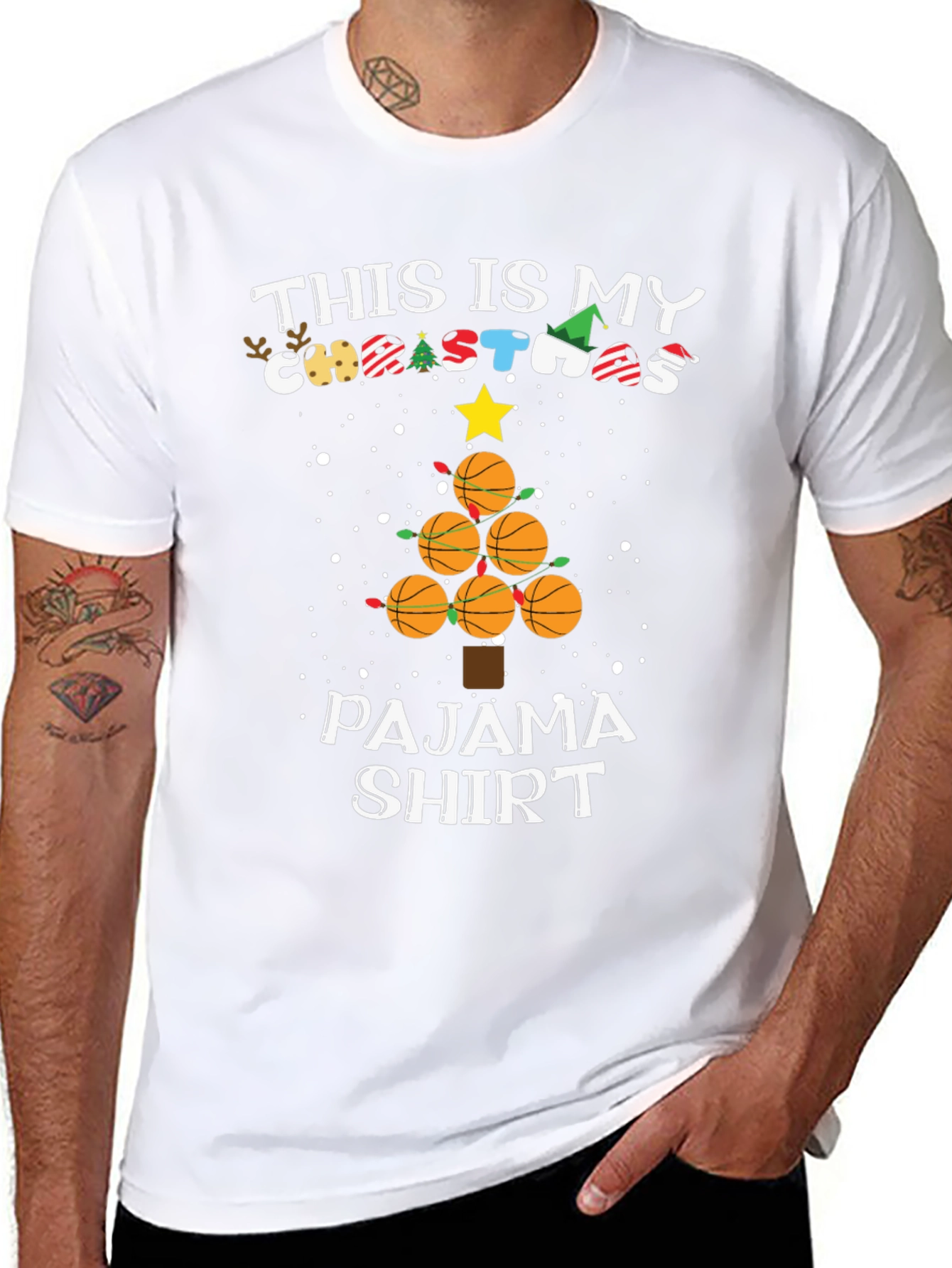 Basketball Christmas Pajama Shirt