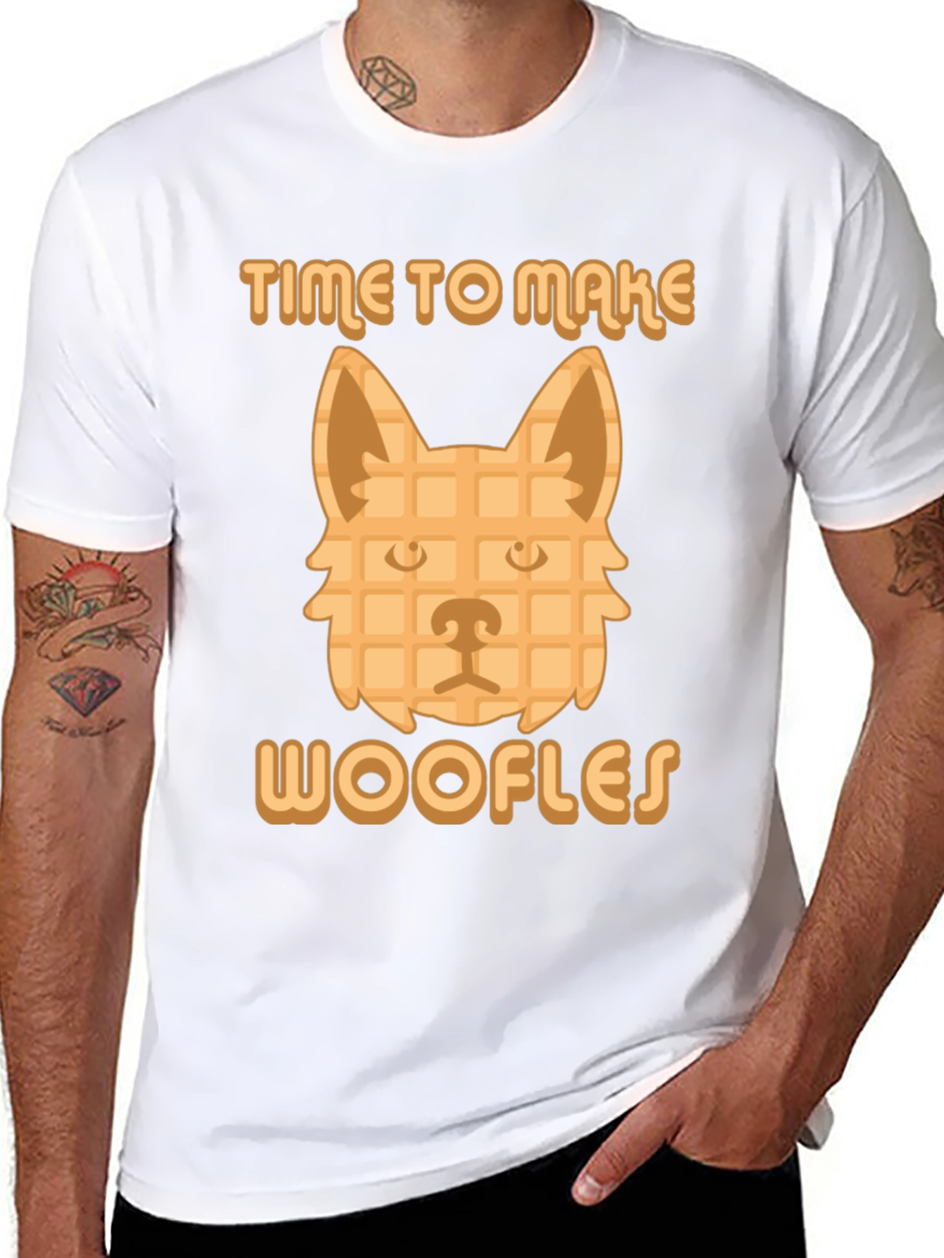 Time to Make Woofles Funny Dog Waffle T-Shirt