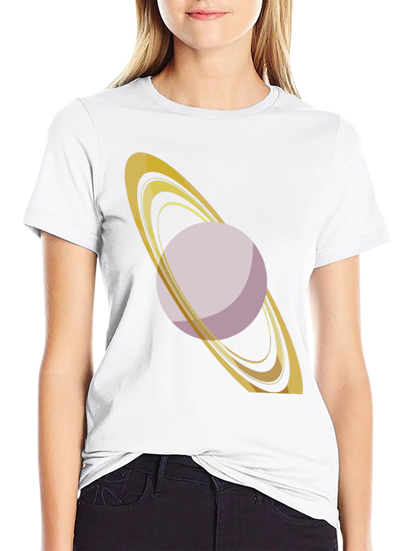 Saturn Graphic Tee - Black Cotton Blend
