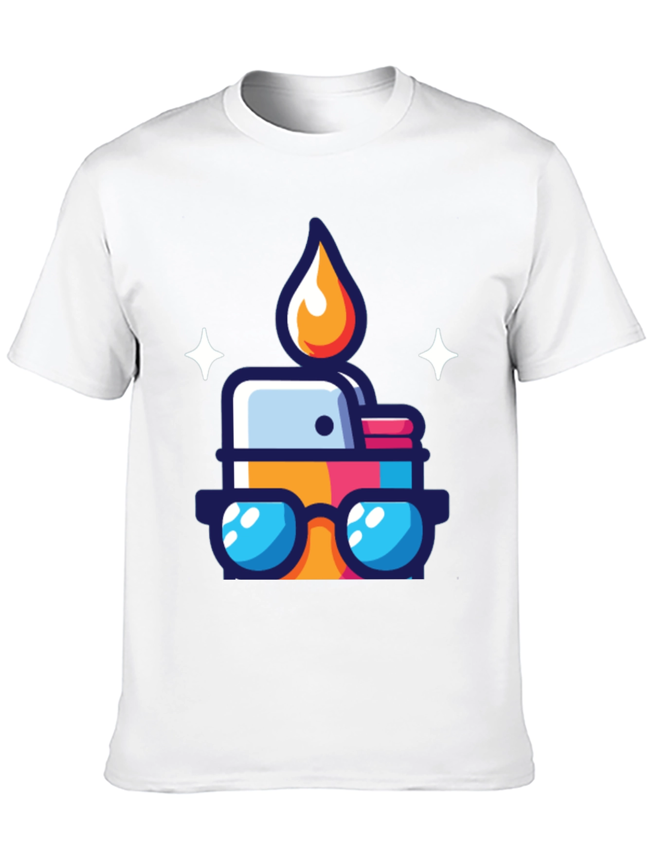 Cool Cartoon Lighter Graphic Tee - Black