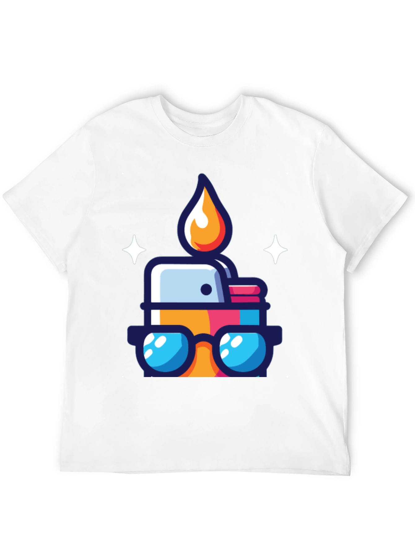 Cool Cartoon Lighter Graphic Tee - Black