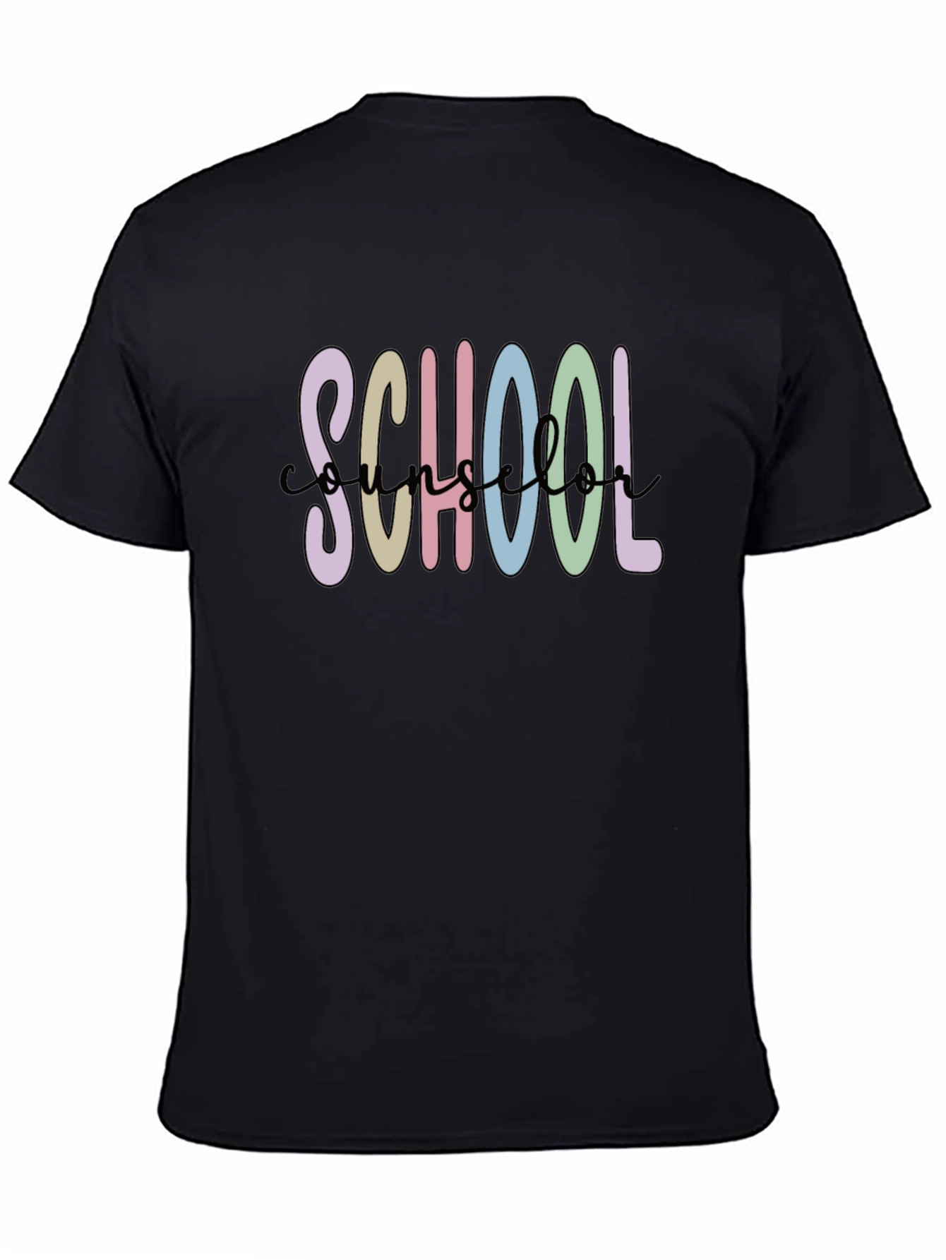 School Counselor T-Shirt - Black Cotton Blend