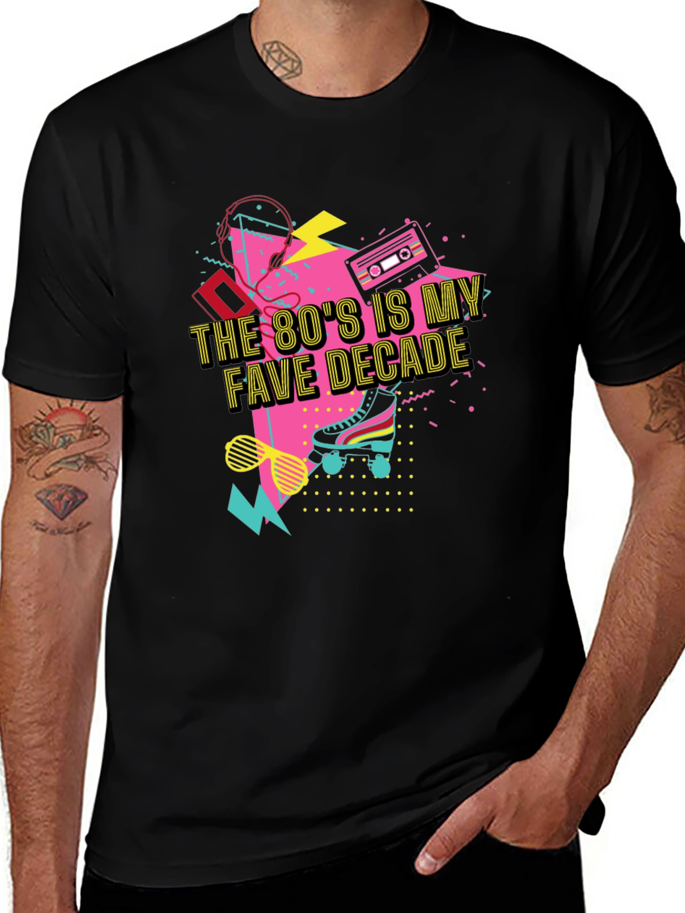 80s Fave Decade Black T-Shirt