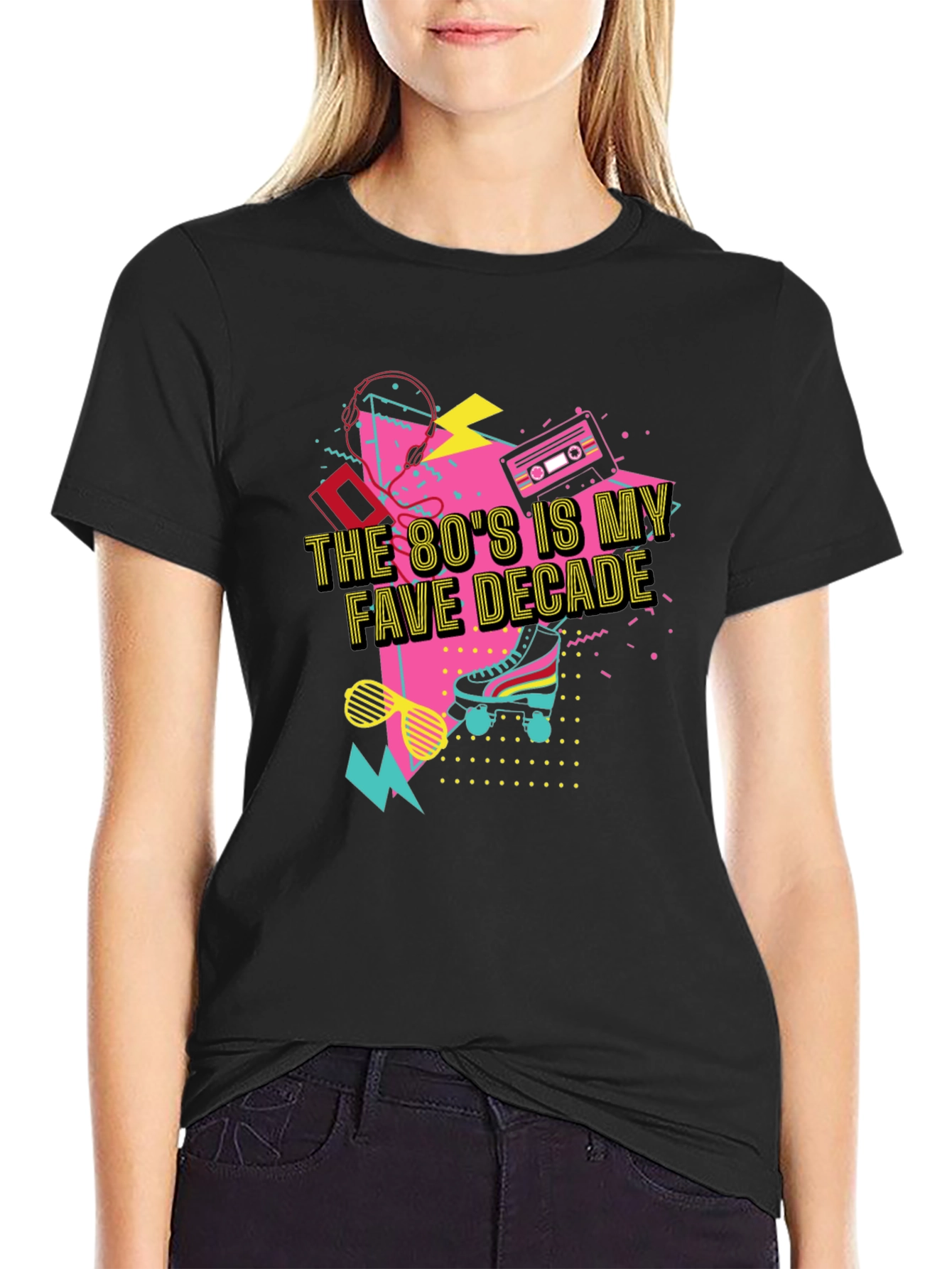 80s Fave Decade Black T-Shirt