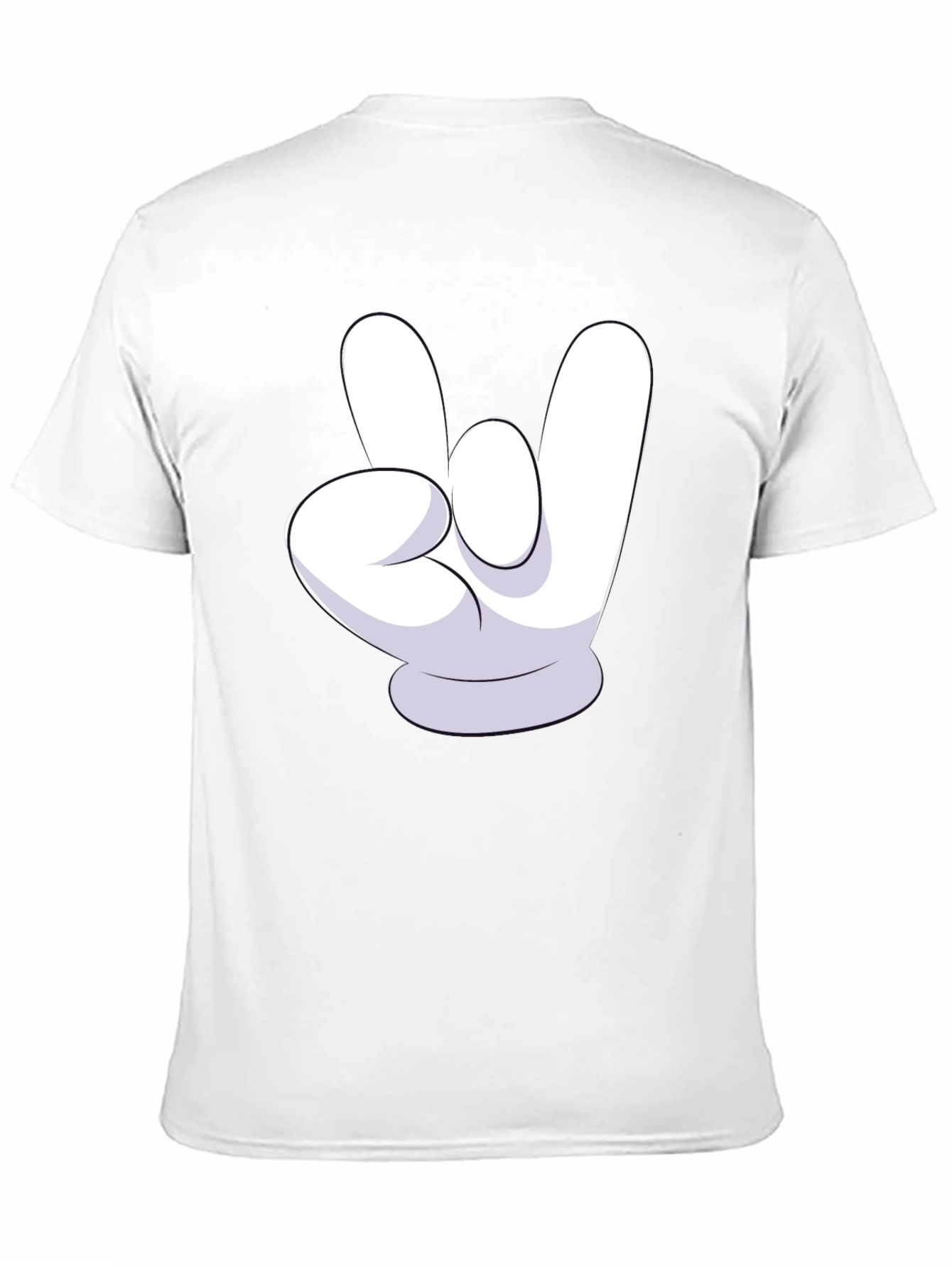 Rock On Mickey Mouse Hand Black T-Shirt