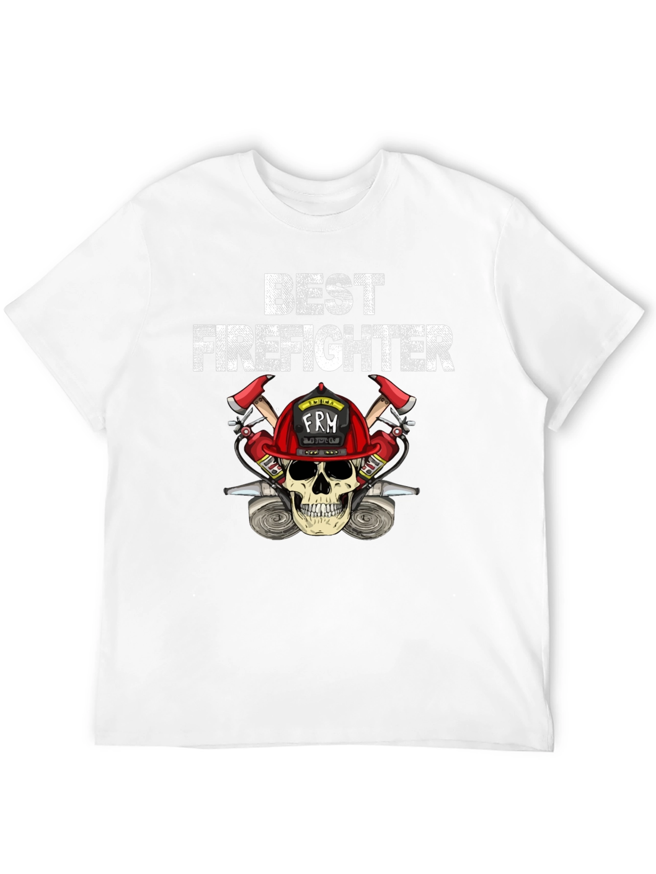 Best Firefighter Skull Graphic T-Shirt