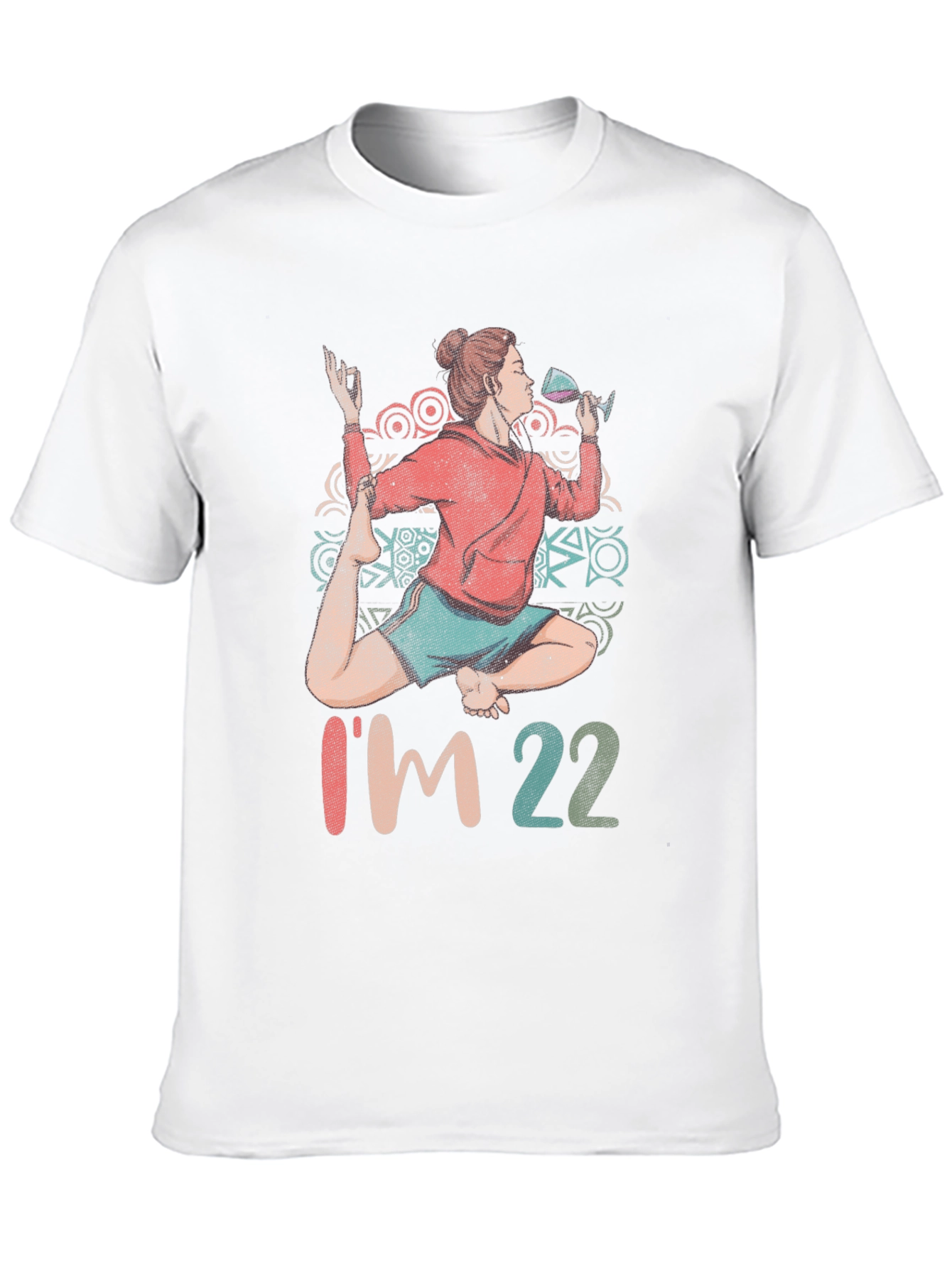 Yoga Wine 22nd Birthday Graphic T-Shirt